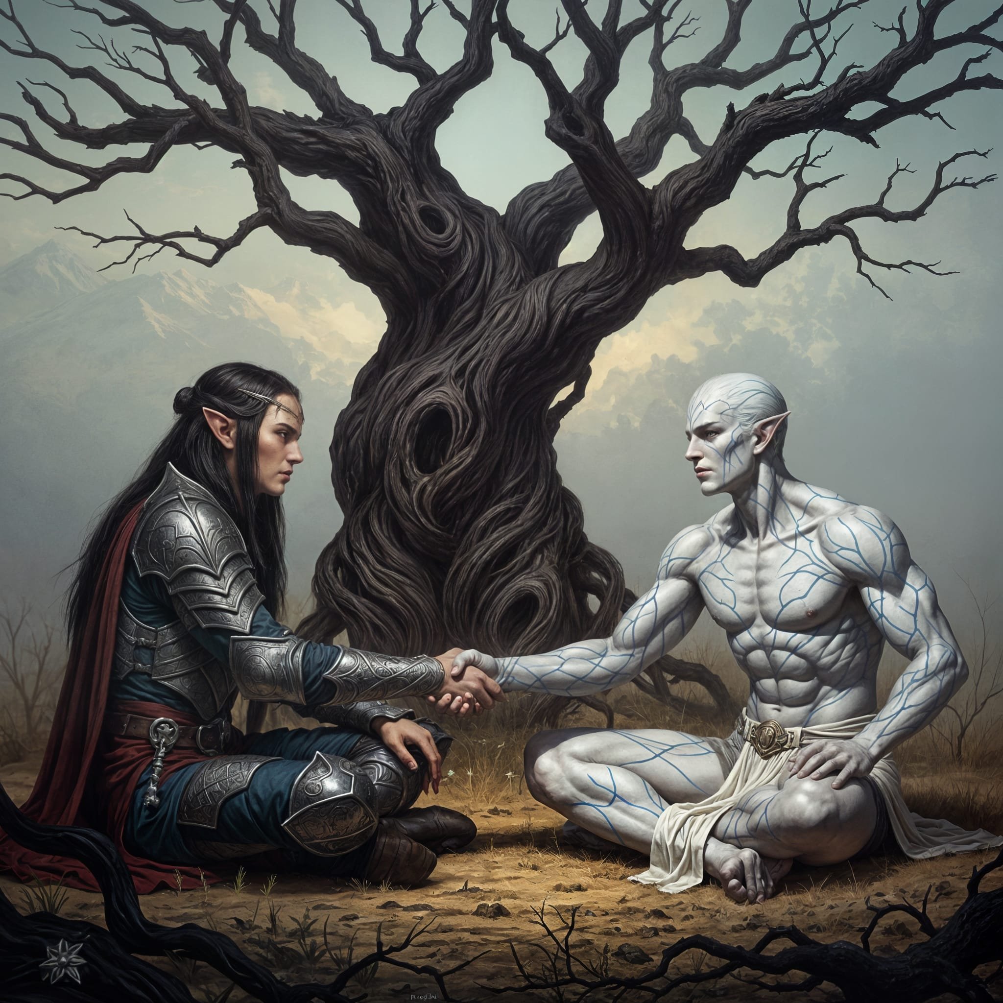 After long and difficult discussions, Eryndor and the white giant decided to allow the giants into all parts of the land except for the Wood where Eryndor and his kin lived. The giants would also refrain from engaging in any possible disputes between