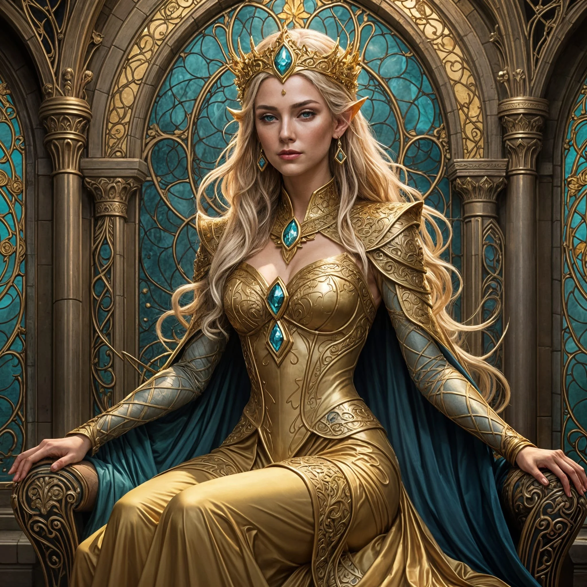 Later, a separate room was temporarily set up as a small throne room, so that the other two queens could take their vows in private.
