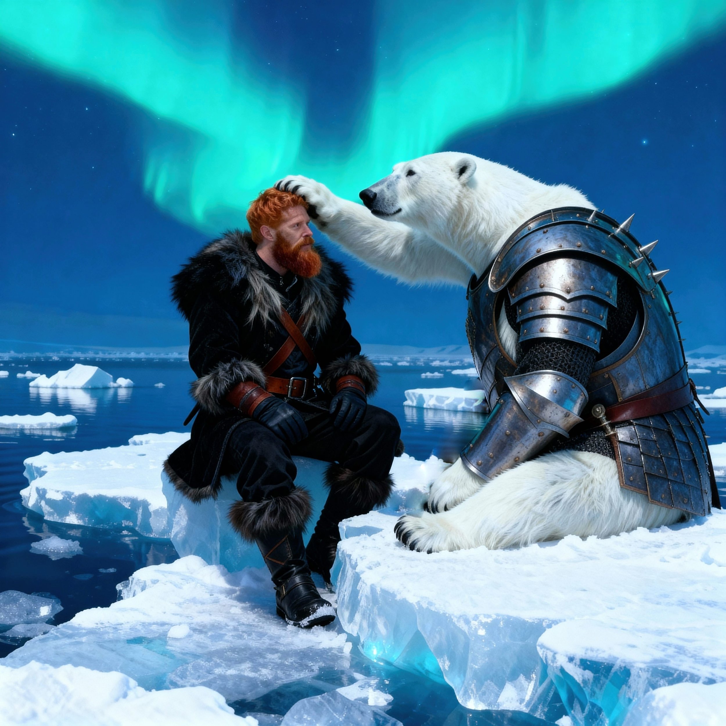 The bear looked investigative at MacDonald and then rubbed his hair: "I like you. We will travel together, Sir....or we can both drop the sirs, of course. And, you can ride on my back when we are in danger. By the way, you don't happen to have some w