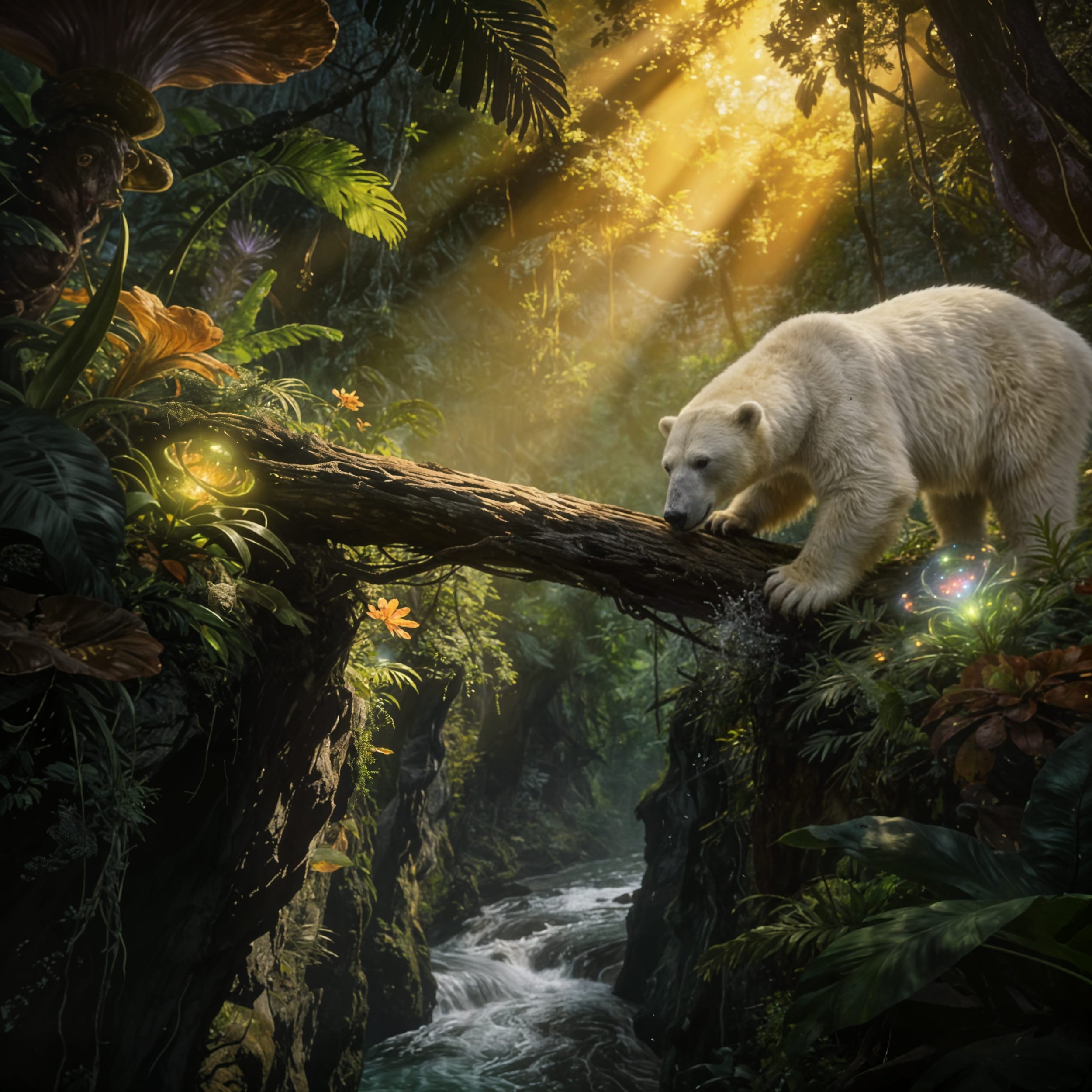 When they had crossed the river, Tornassuk turned back and pushed the tree into the river. 