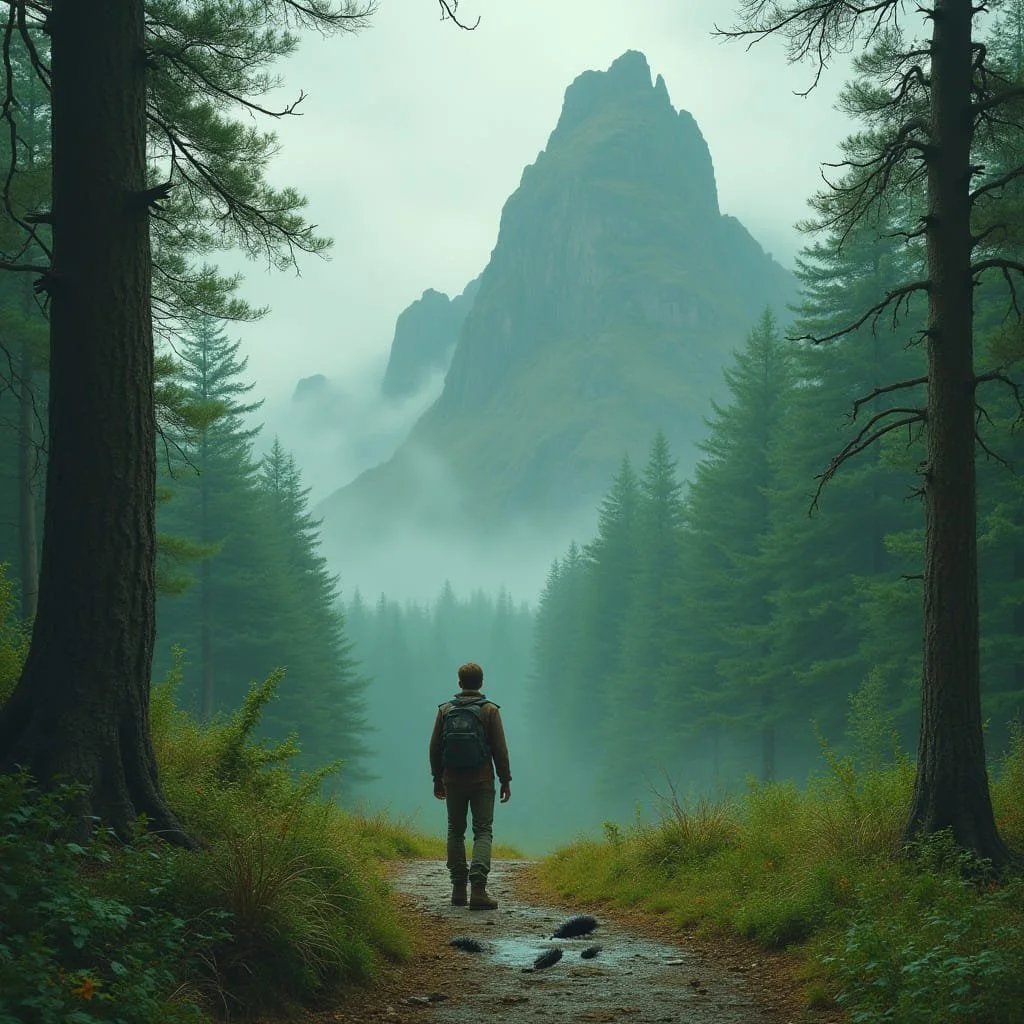 A few days later, after Mac's hair and beard have been cut to show that he is a married man now, Mac is going on a trek for a couple of days in the forest.