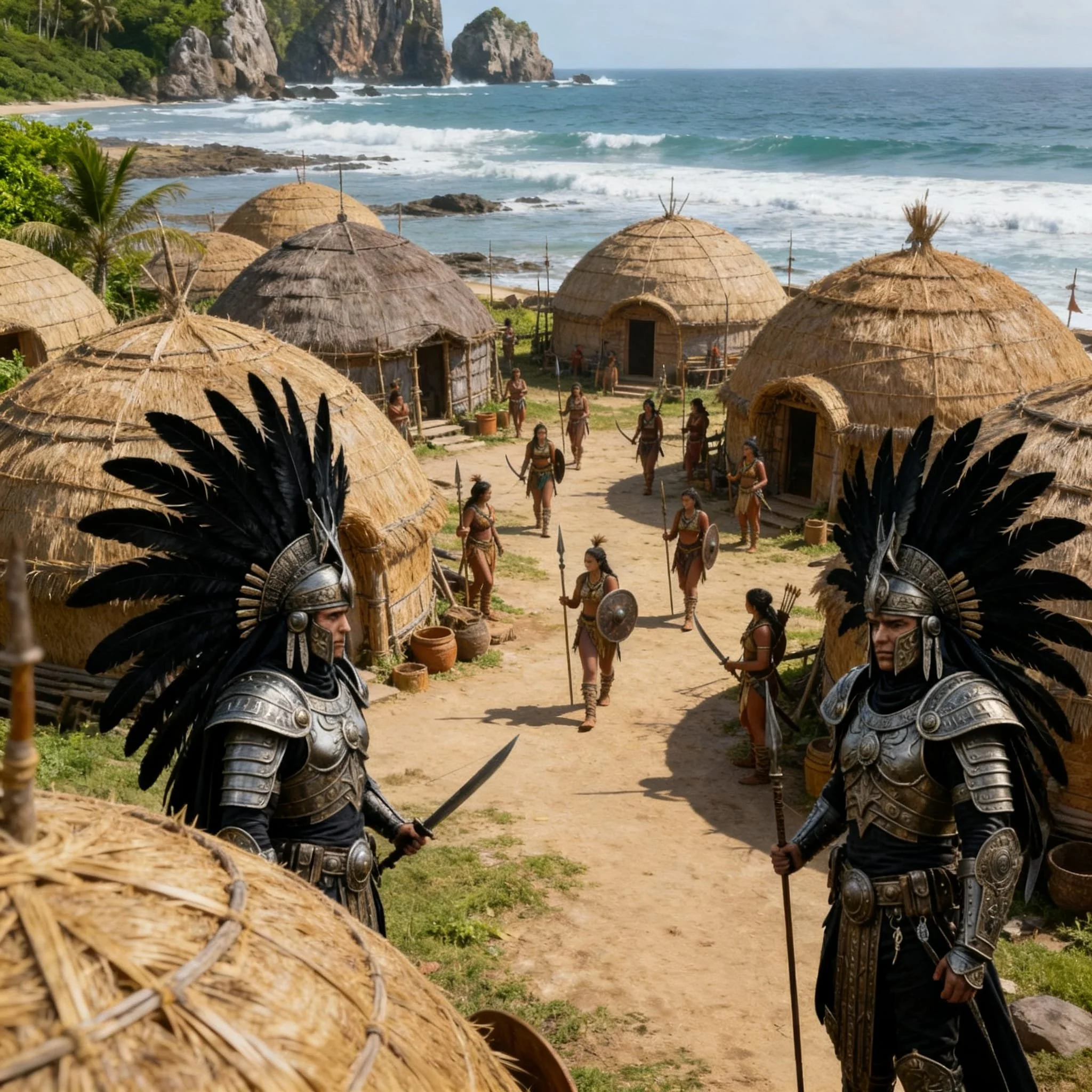 The next day two chiefs of Pakal (see The Legend of Opal) stood in front of the hut of Mana Wāhine. Nobody knew where they came from but the message was clear to everyone in the village: "Leave the two alone!"