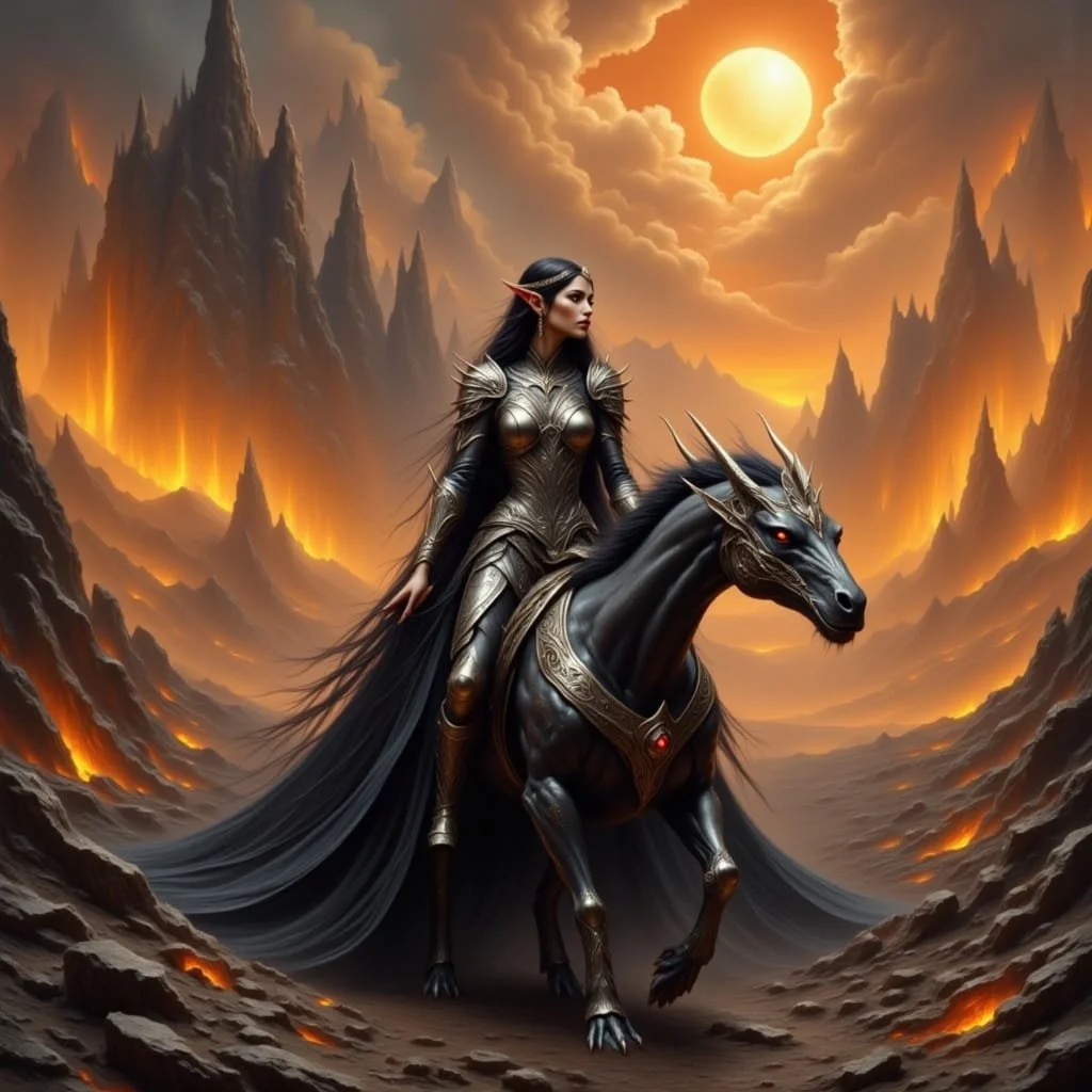 "Stay here," she said "I will go alone, I think I saw someone watching us."