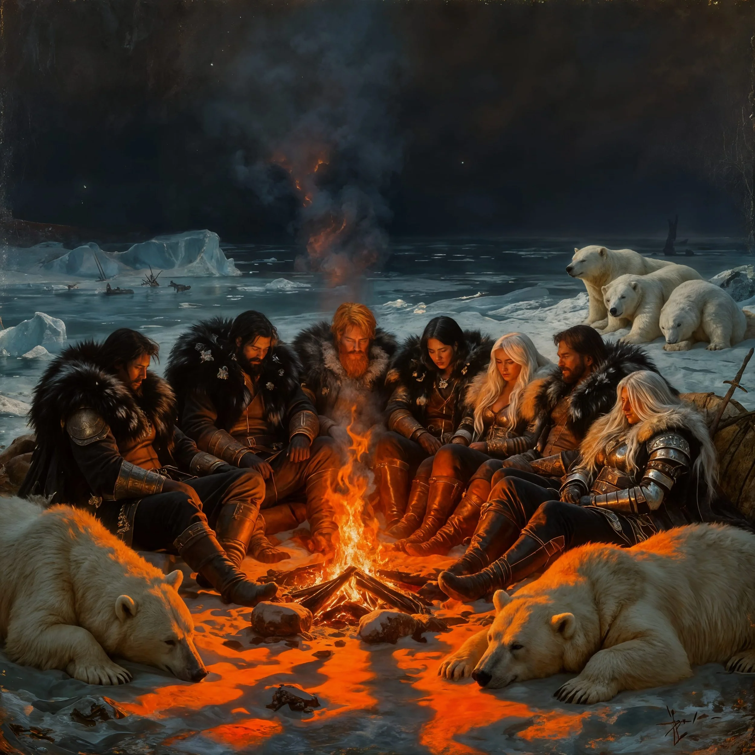 MacDonald and Murat decided to sit with the leader of the group and get some more information of her on these ghosts. Freyja told them that the ghosts could feel if men had the aging disease. "If they feel you have the sickness they will kill you, if