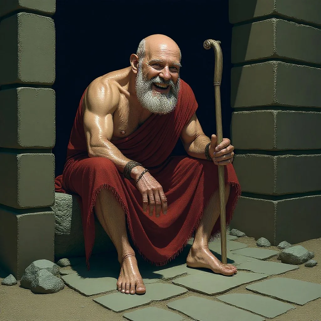 The old man in the mean time is laughing out loud: "You can come back, he won't hurt you." "This my friend Lucifer, and the only reason why this moment exists is because him and you have to get acquainted."