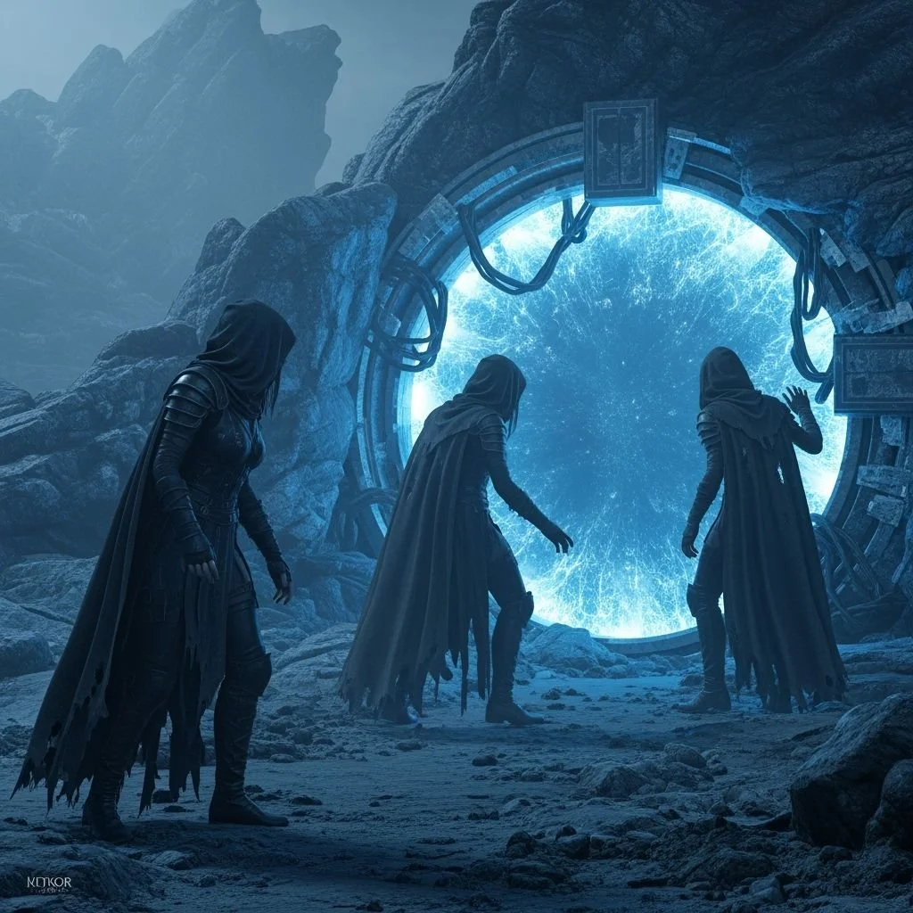When two of the scouts approached the entrance, it began to hiss and the blue field became unstable.
