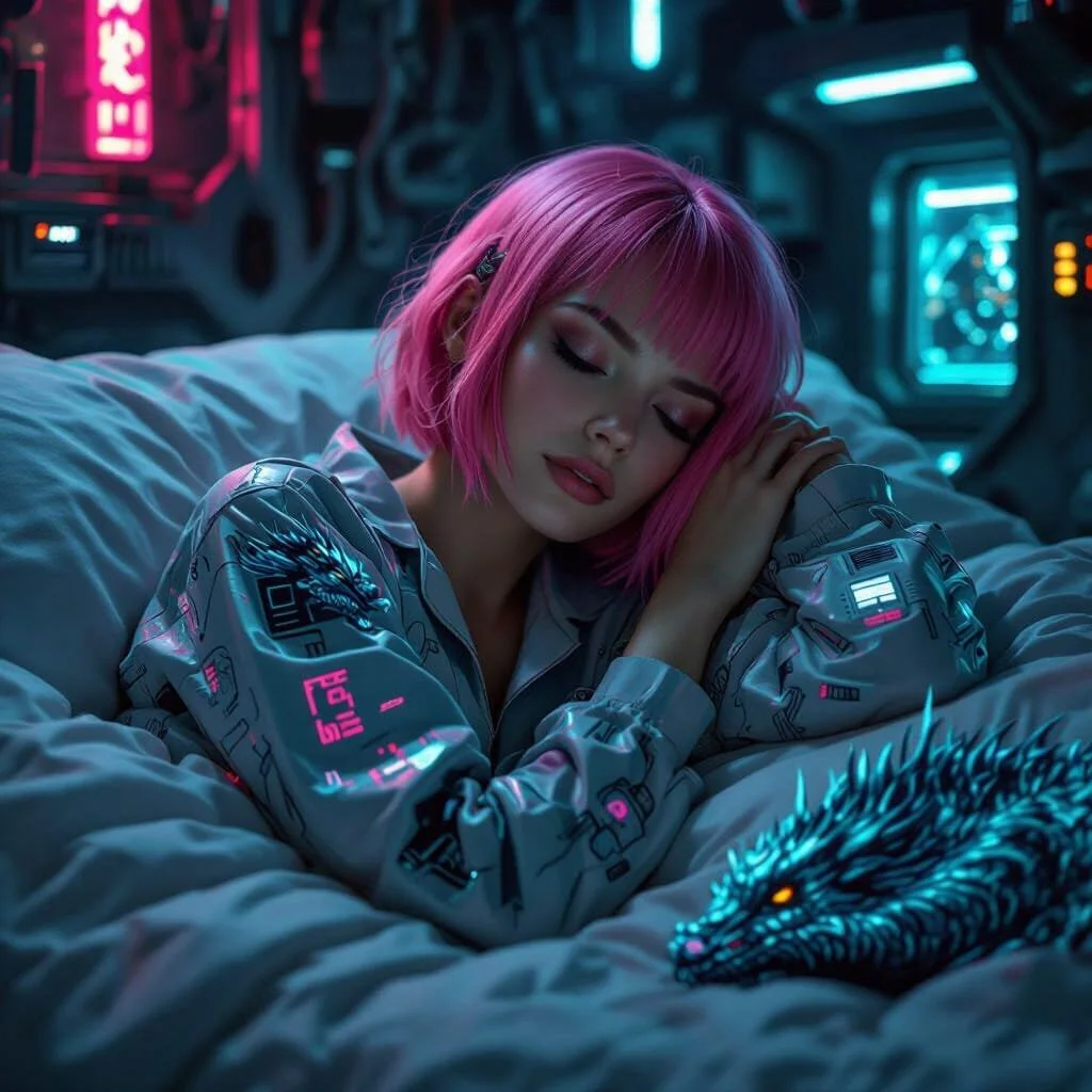 So finally - after several days of self-isolation in her bedroom - Malika falls asleep. She doesn't notice the small blue white dragon on her bed. But is this real, or just another daydream?