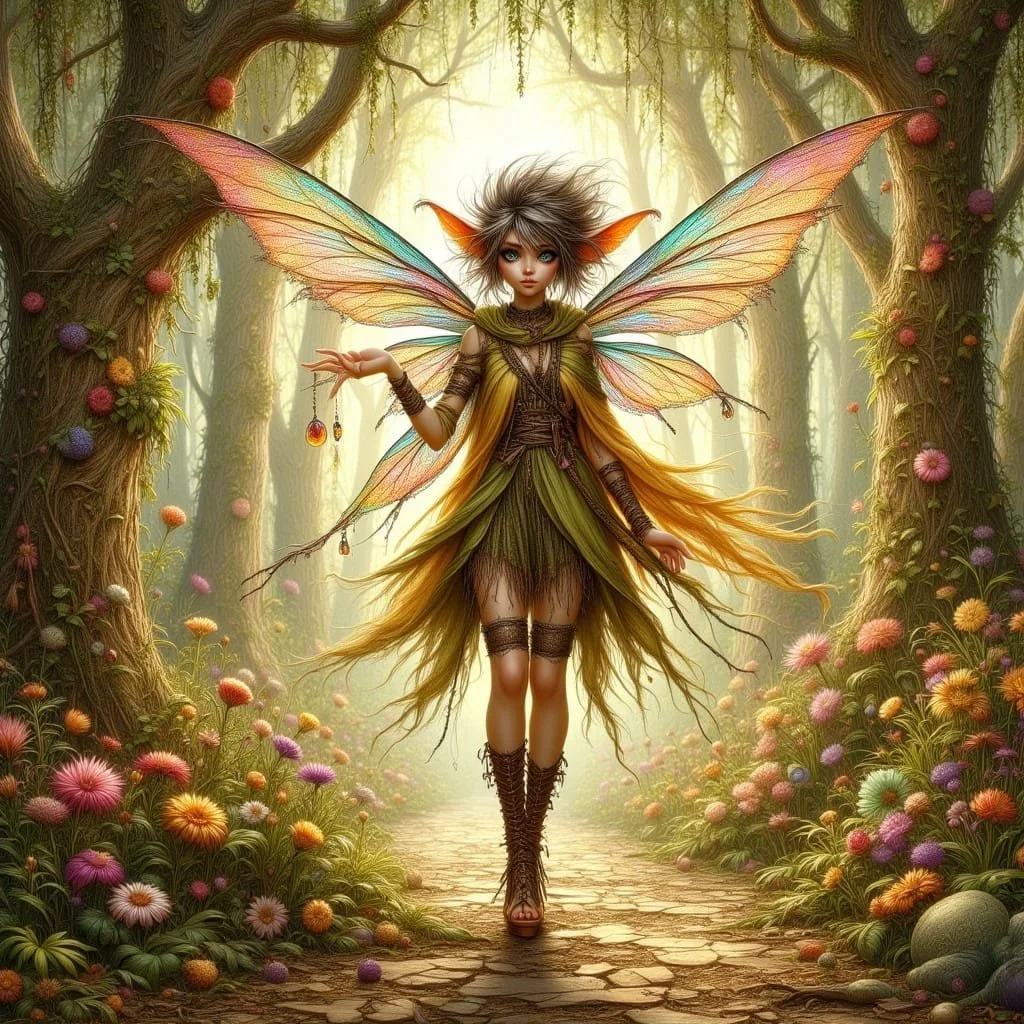 Even though pixies had no magical abilities they often caused headaches to Mora with their mischievous behavior.