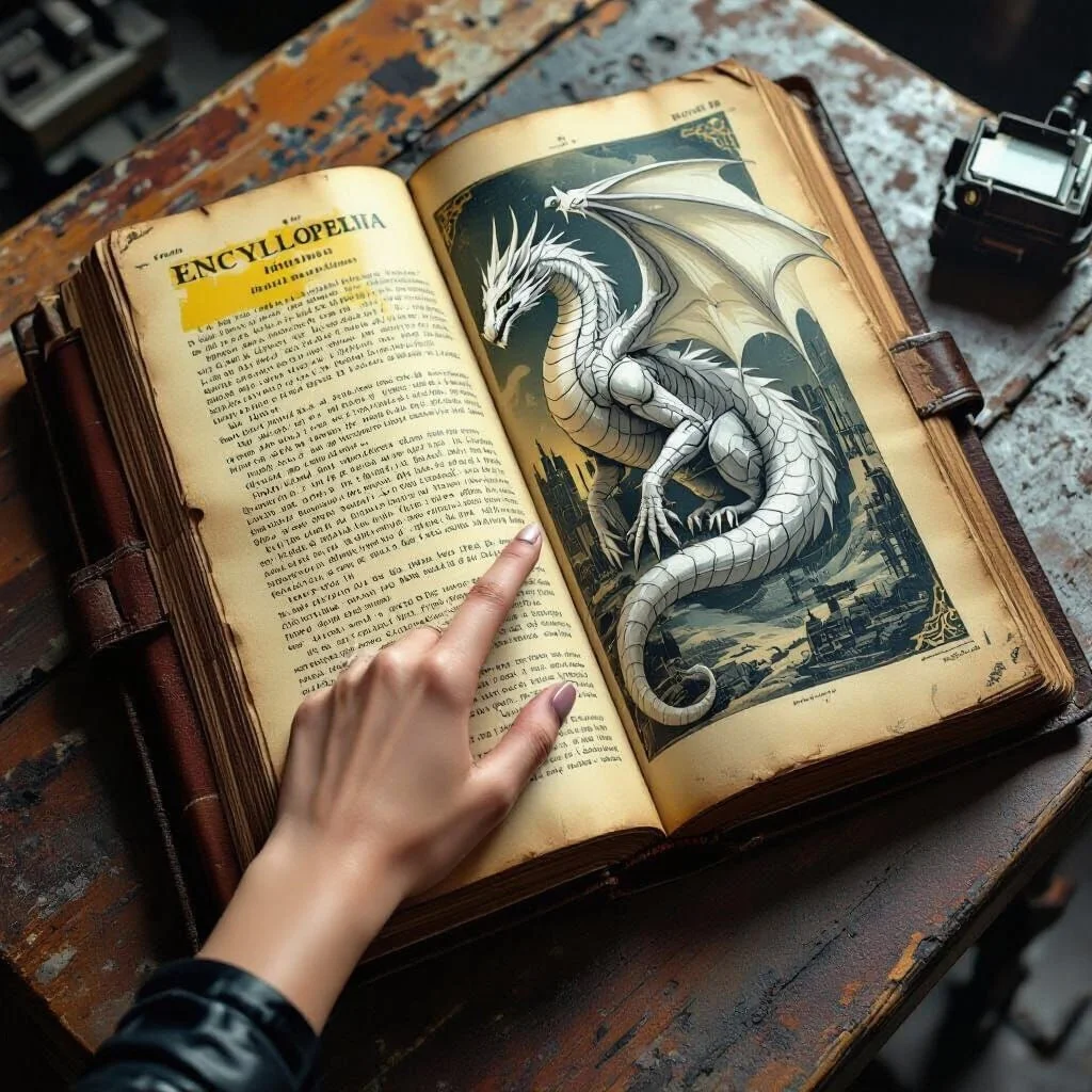 And then, finally, she finds this one old book dating from centuries ago....and it talks about white dragons.