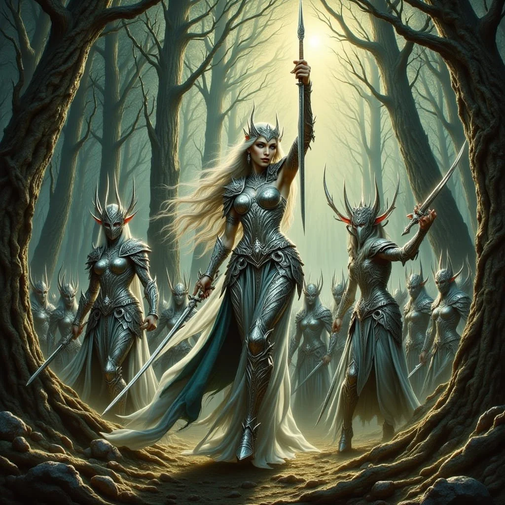 Isolde, the icy one, known for her resilience in hard times, asserts herself as the new leader, openly supported by a large group of clan members.