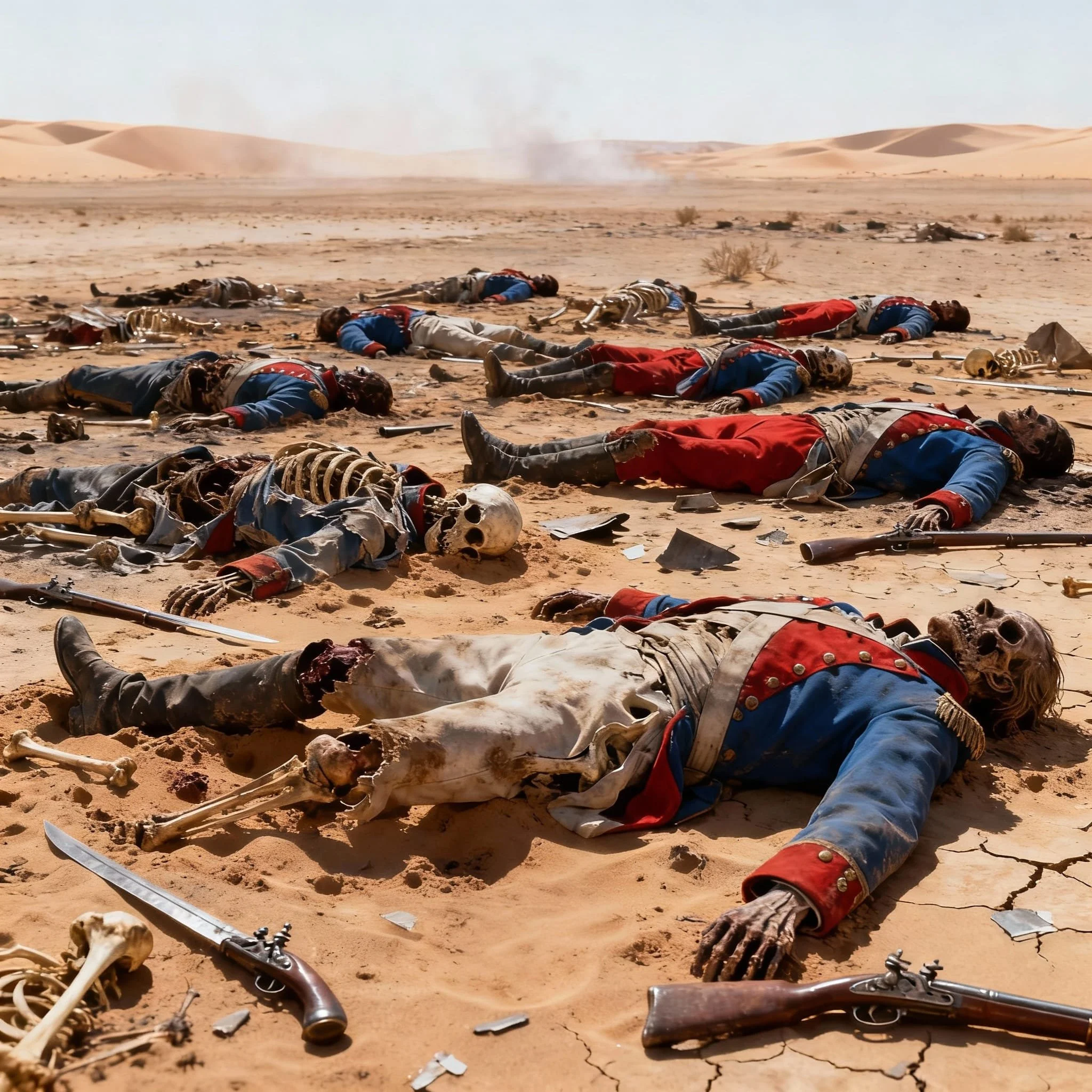 15 thousand men died in the desert of thirst, sunstrokes and exhaustion.