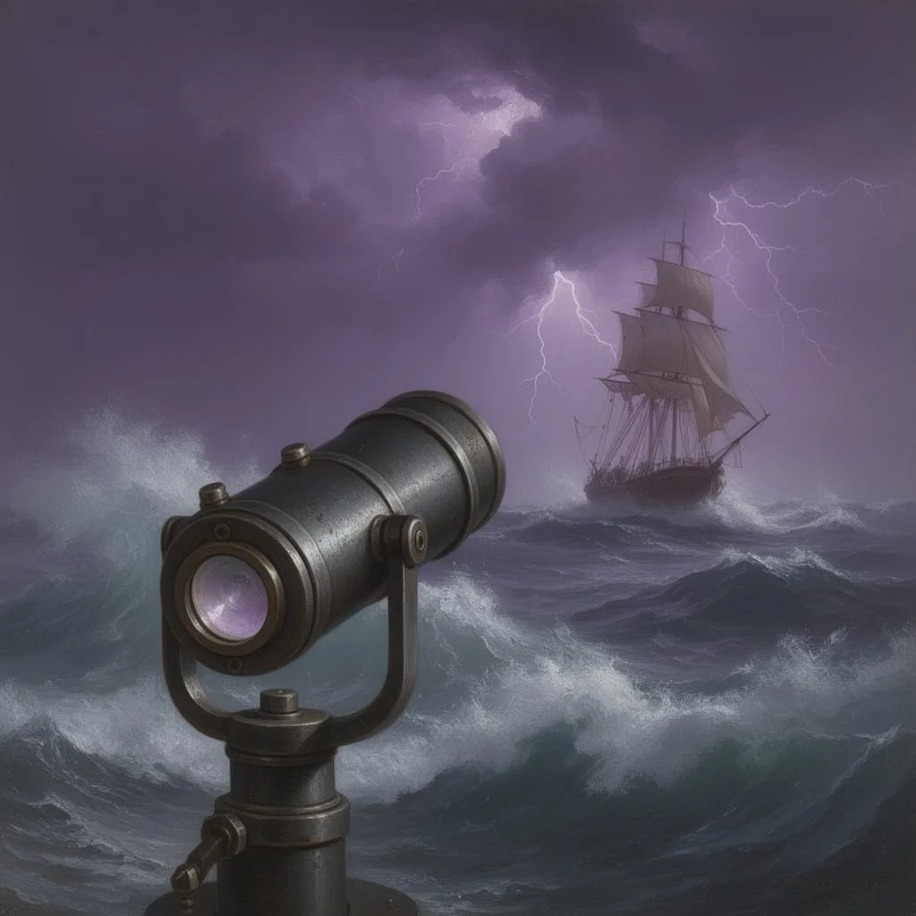 After several days of roaming the ocean MacDonald noticed the keel of a ship on the surface. He pushed up the periscope for a further identification and was glad to see the ship was indeed the Inconstant.