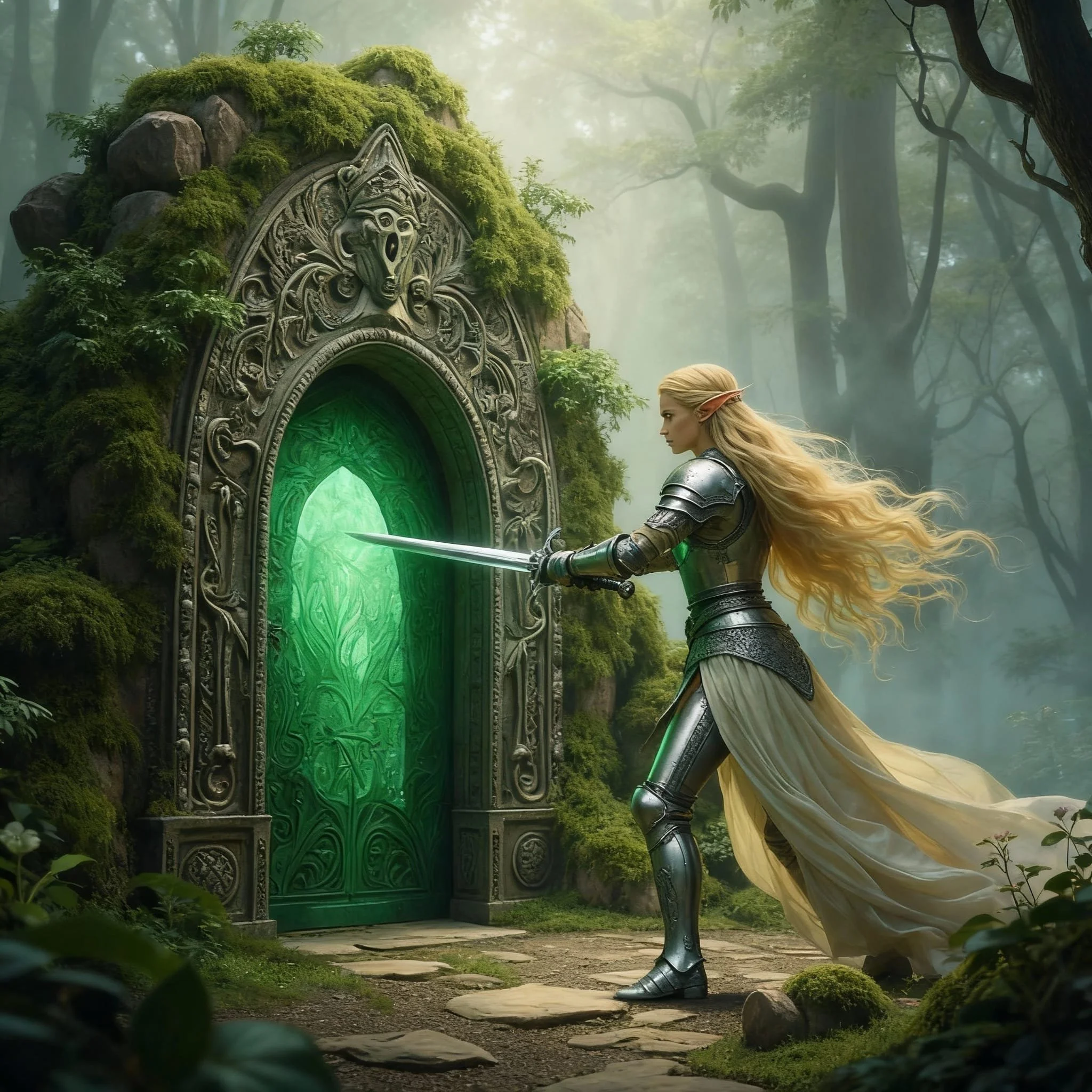 So, with the sword. But here too, no result. The sword was pushed away with such brutal force, that the Elf in question suffered a torn muscle.