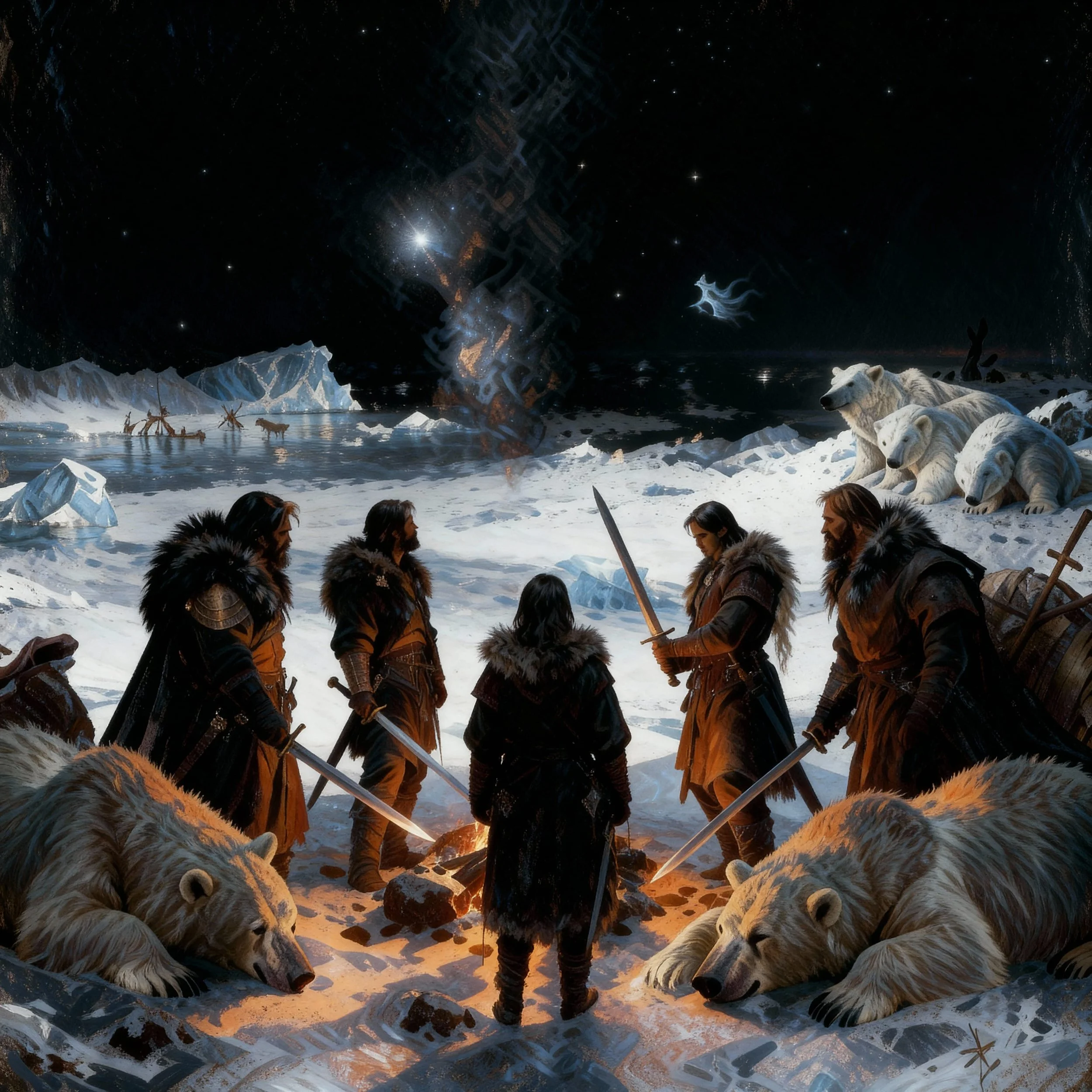 When the first light of morning chased away the night the men of the Inconstant woke up, only to notice that MacDonald and Freyja, the leader of the Snow Elves, had disappeared.