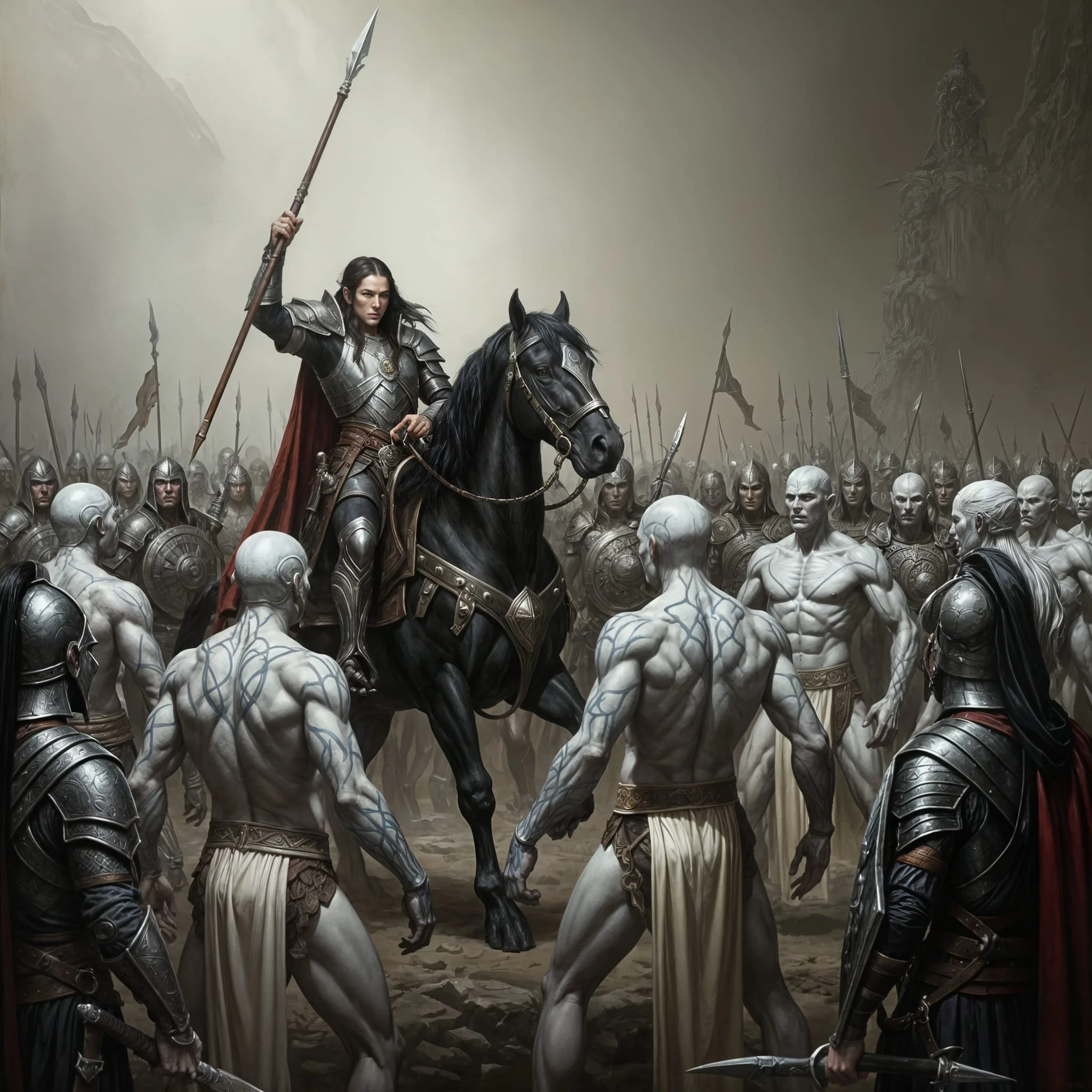 That morning, when Eryndor saw his opponents, he did not have the courage to give the command to attack. He felt that his foot army stood no chance against these white brutes, and decided to change this strategy.