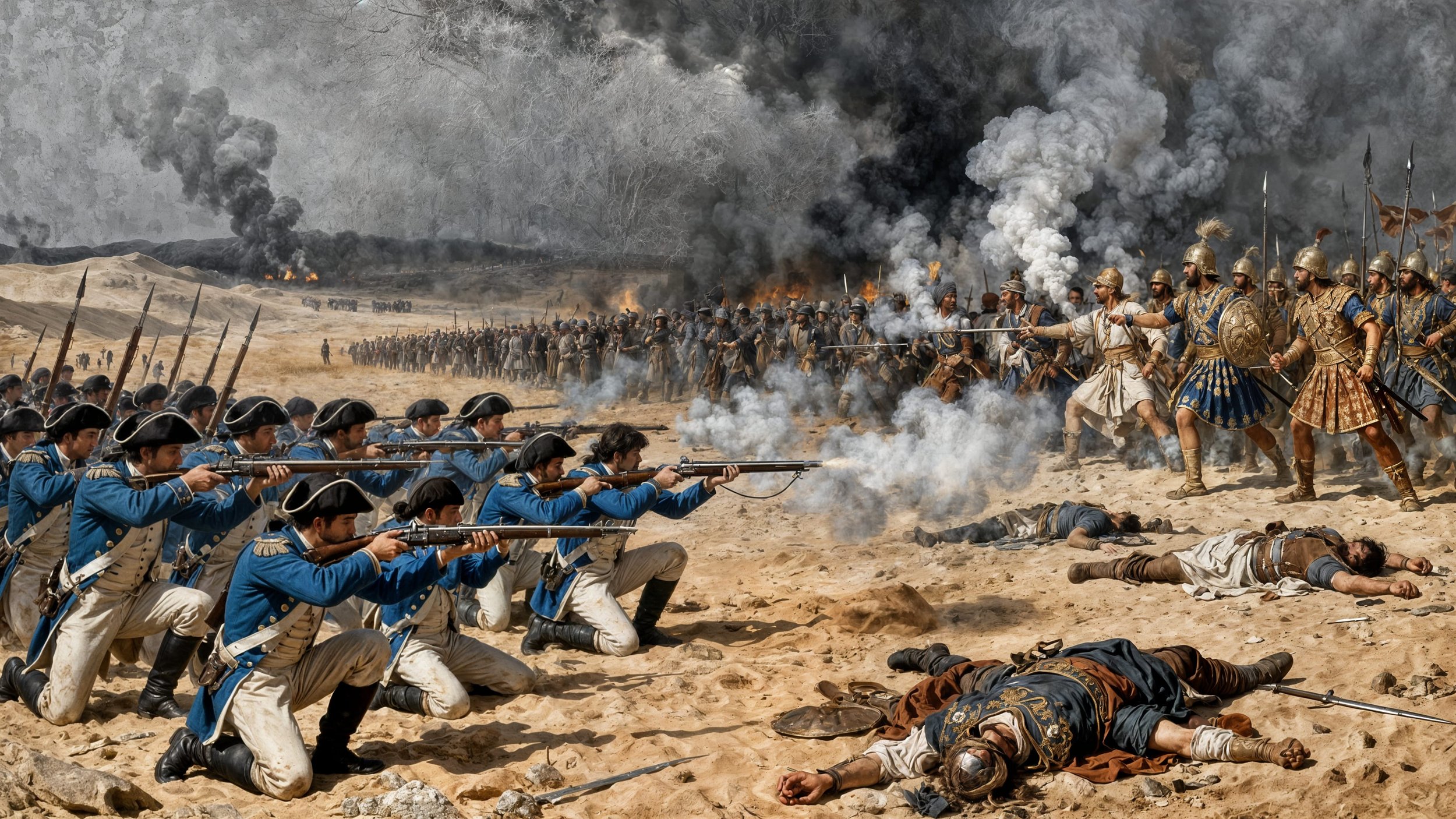 But even after their first perplexity they could not make a fist because the guns just kept shooting and keeping them at a distance.