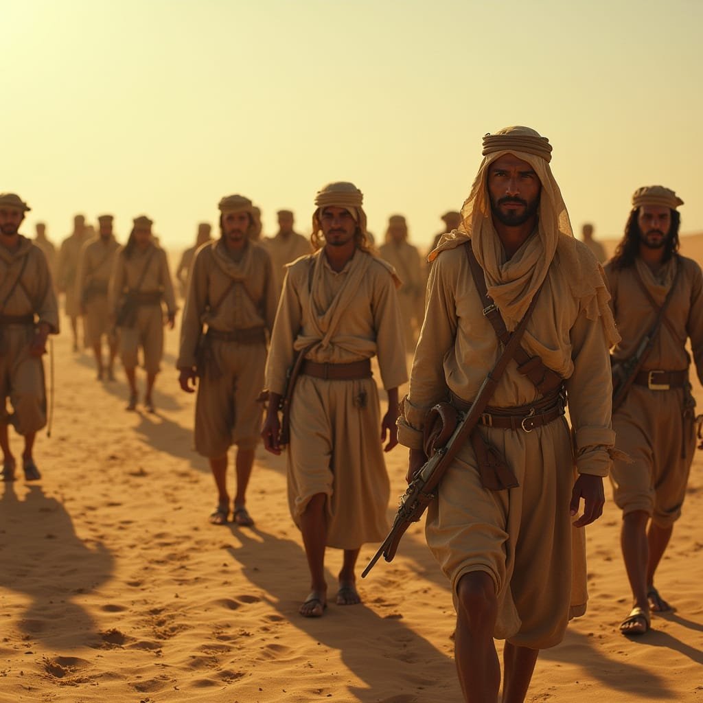 Soldiers no longer marched but stumbled through the sand, looking at infinity.