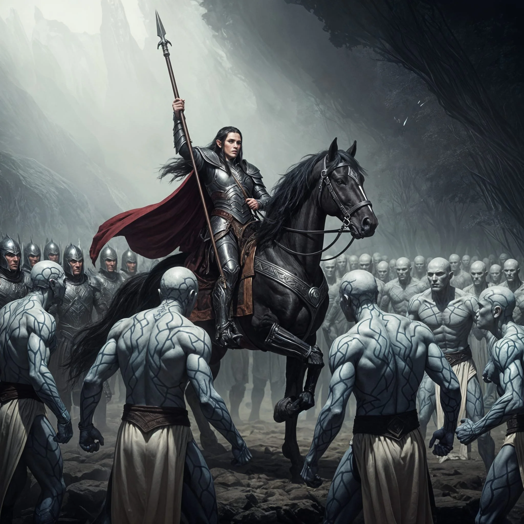 He had also seen how the white giants directed their full focus towards him and shouted: "Who is your leader? Let us negotiate!" To which one man stepped forward and stammered in a very broken language: "I-I'm L-Leader! T-t-talk OK."