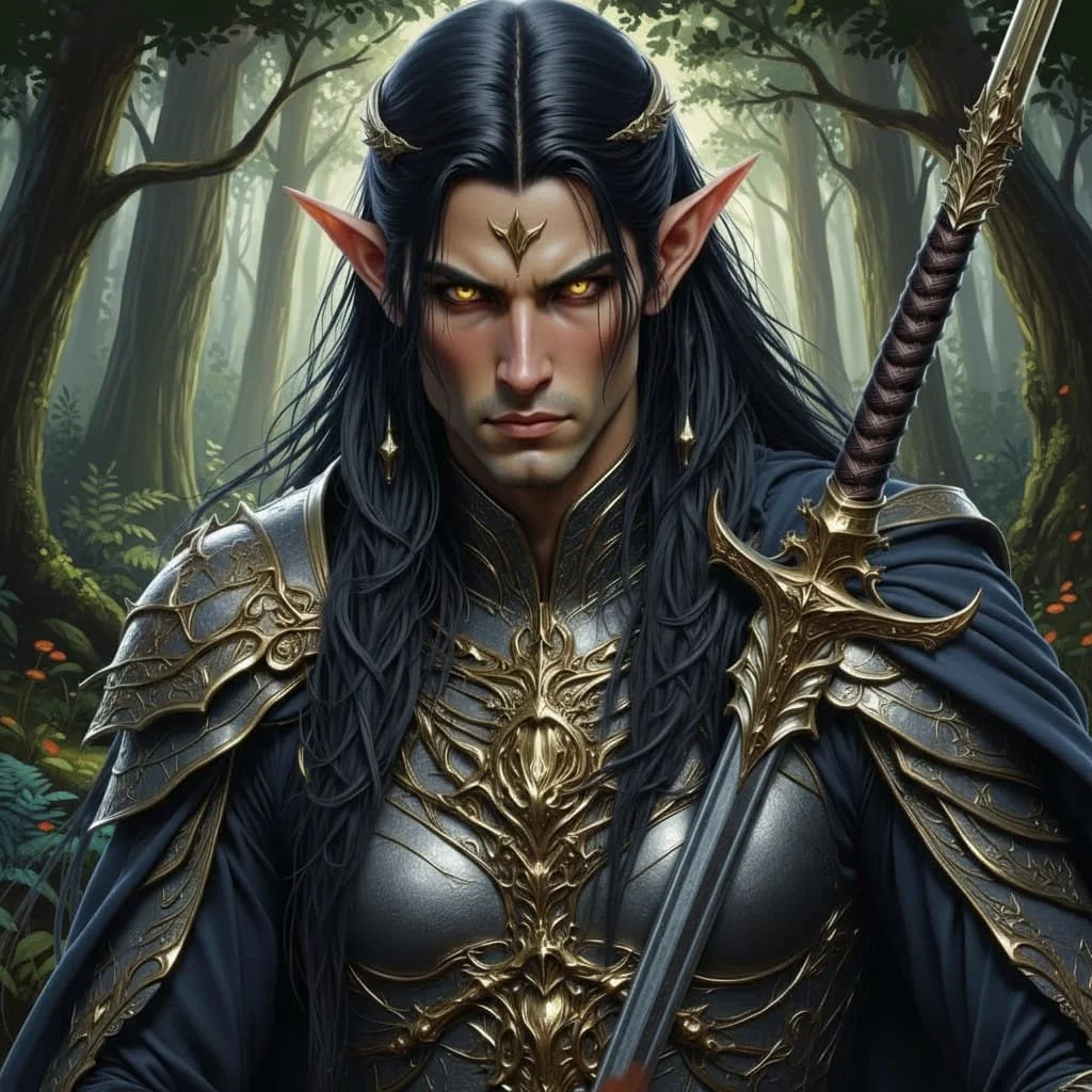 With some reluctance Eryndor takes of his crown, the earrings and the jewel on his forehead.