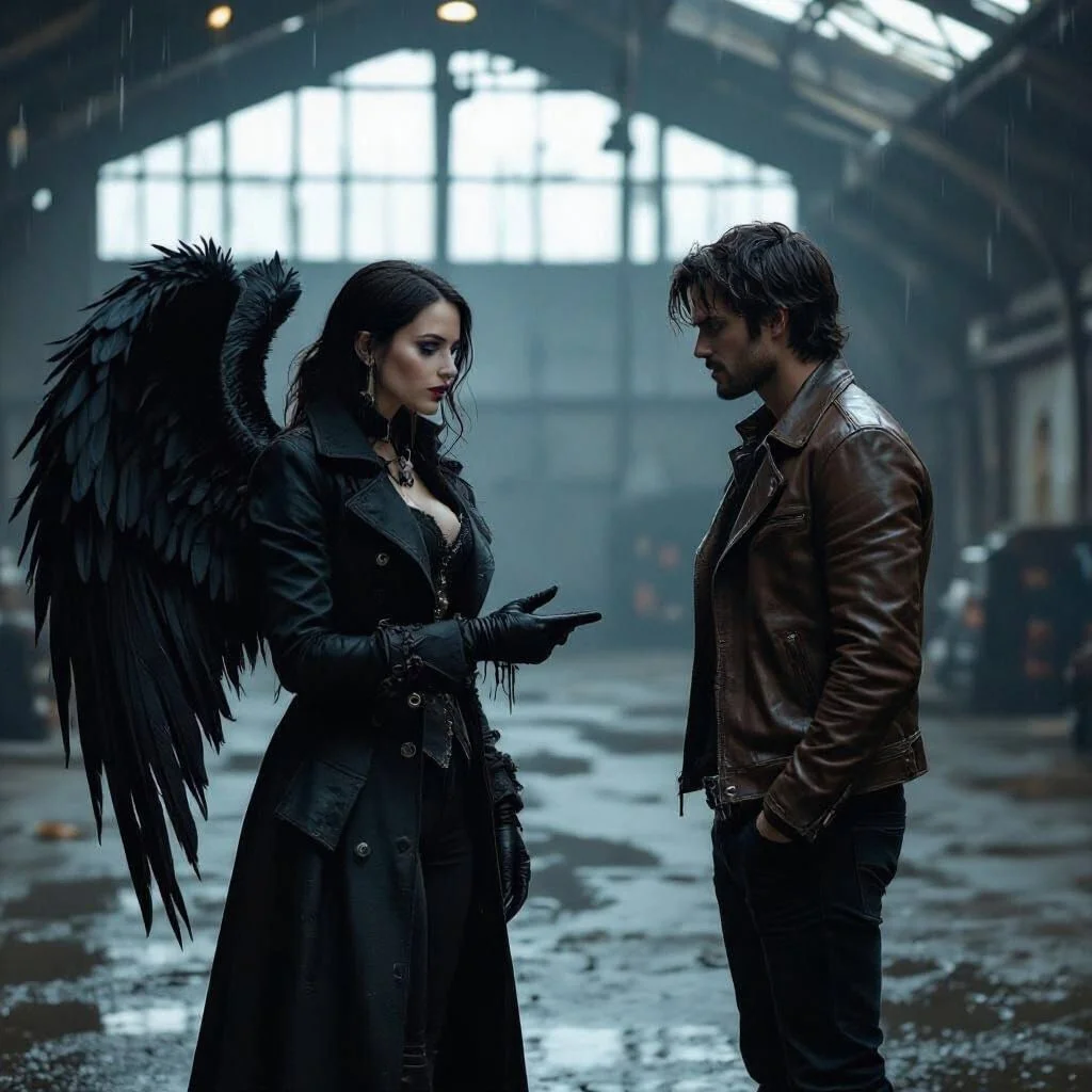 With a broken voice Ariel greets Max: "Hello, Max. Thank you for coming to see me. It must be strange for someone like you to see a real Angel, especially one that has been haunting your thoughts."