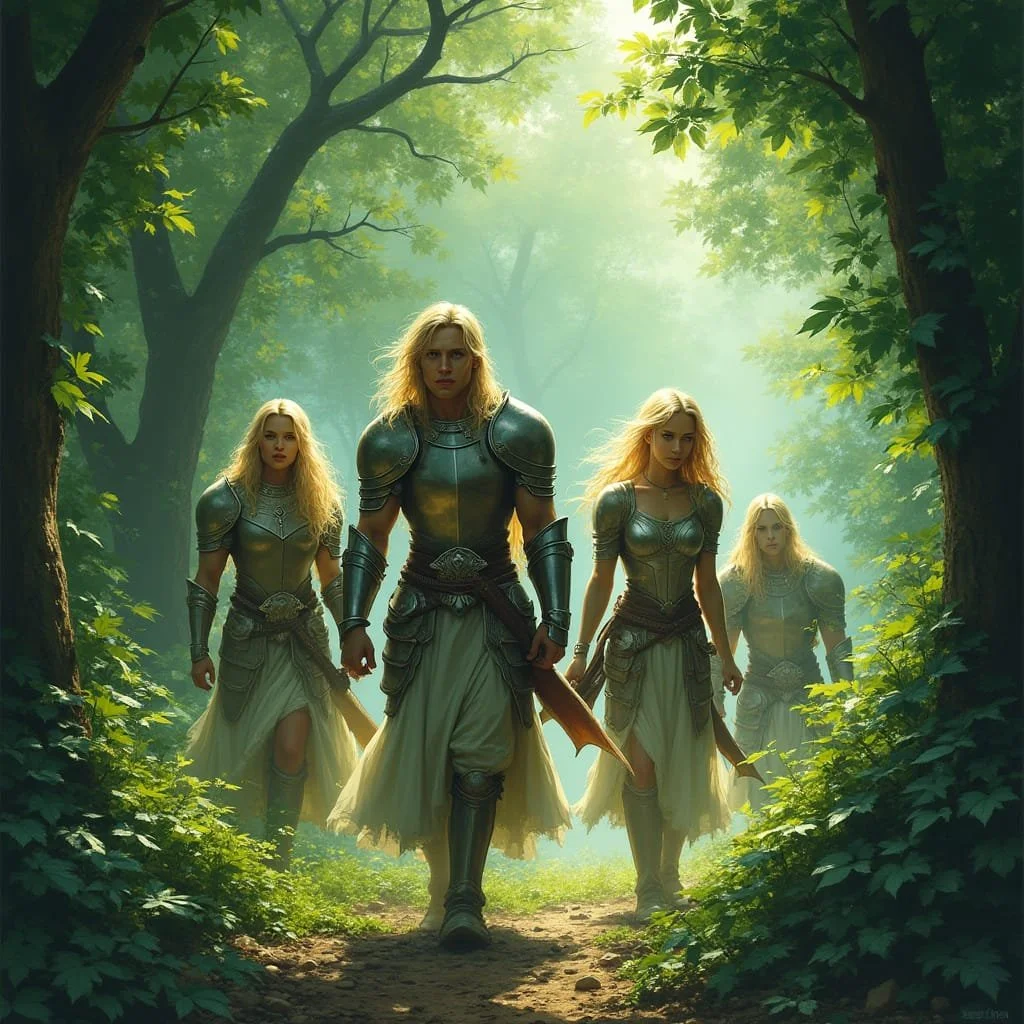 
Once he had revealed himself, several Elves came to meet him. Thylaris explained that Isolde herself could not come, but that she had instructed him to gain entrance to the temple with her sword.