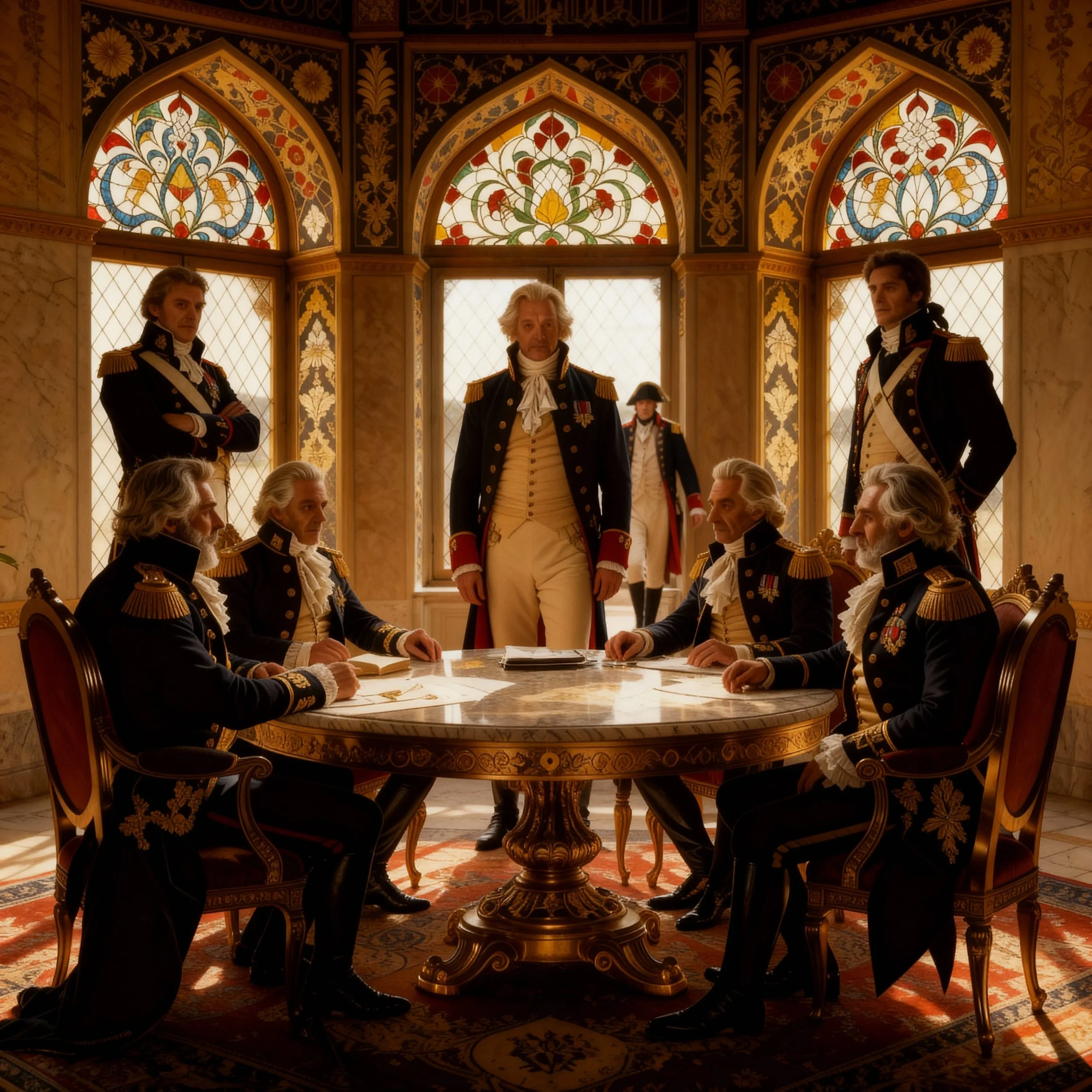 "And where the hell is Joachim? He should have been here yesterday. He might have countered her. He is the most popular of us...not that it would have done much good. But I have so had it with him." At that moment Lesire walked in: "Joachim and MacDo