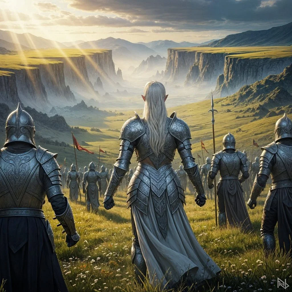 A wonderfully beautiful landscape awaited them: green-covered valleys and high mountains on the horizon.