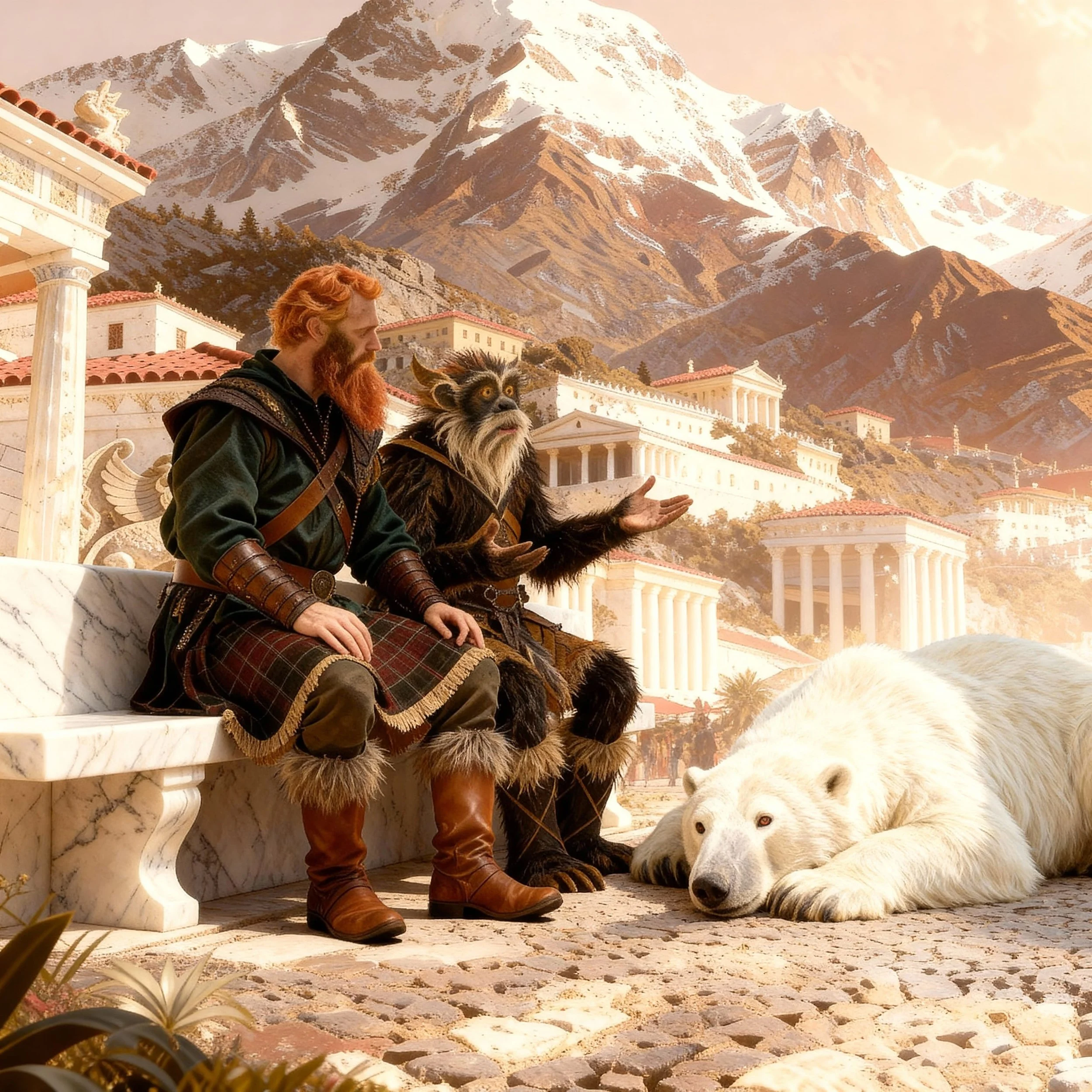 "But I'll have to tell a story...a love story." MacDonald sighed and sat down and Tornassuk lay himself on the ground: "A love story...oh, boy...."