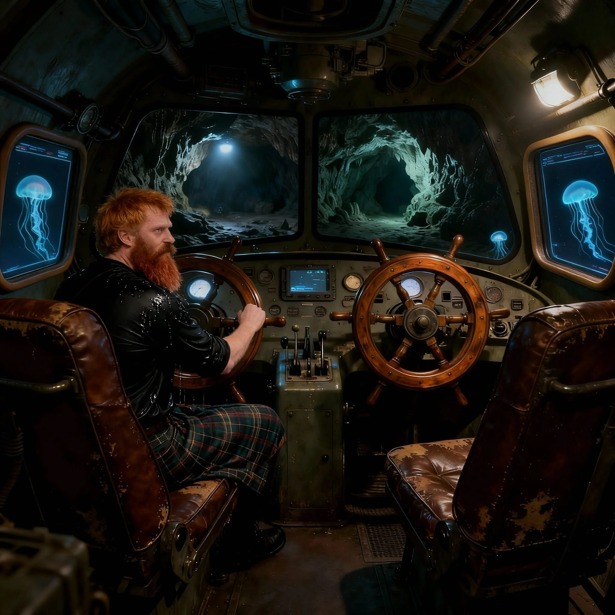 MacDonald sat behind the steering wheel and tried to get the sub started.