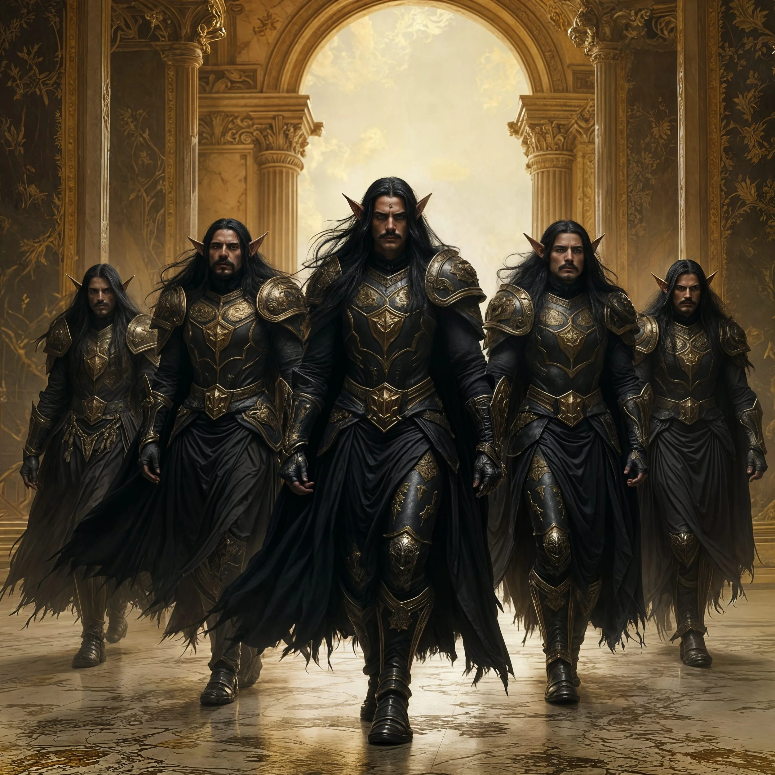 You could tell from their posture and faces that the mission hadn't gone as they and their father had hoped. They strode decisively into the palace, heading for the throne room.
