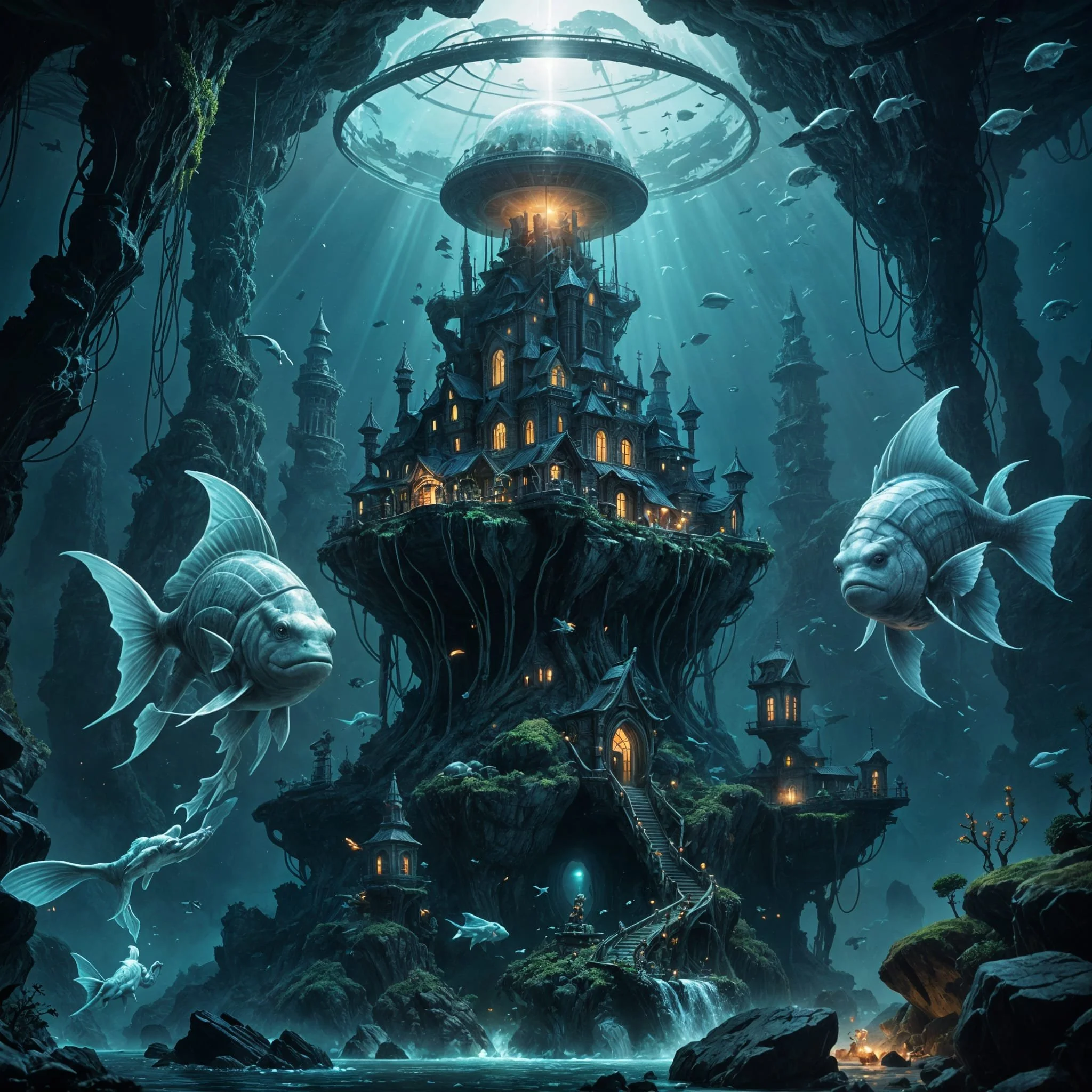 The mermen experienced their Industrial Revolution. No more threatened by predators, they started using their brains to improve their living conditions.