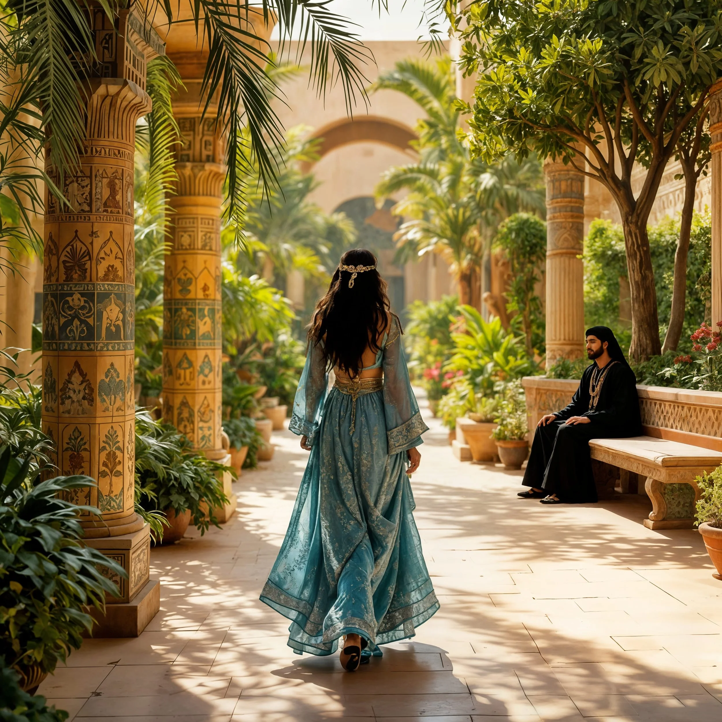 She almost did not notice that someone was sitting in one of her favorite spots to take a pause. It was ibn Arabi.