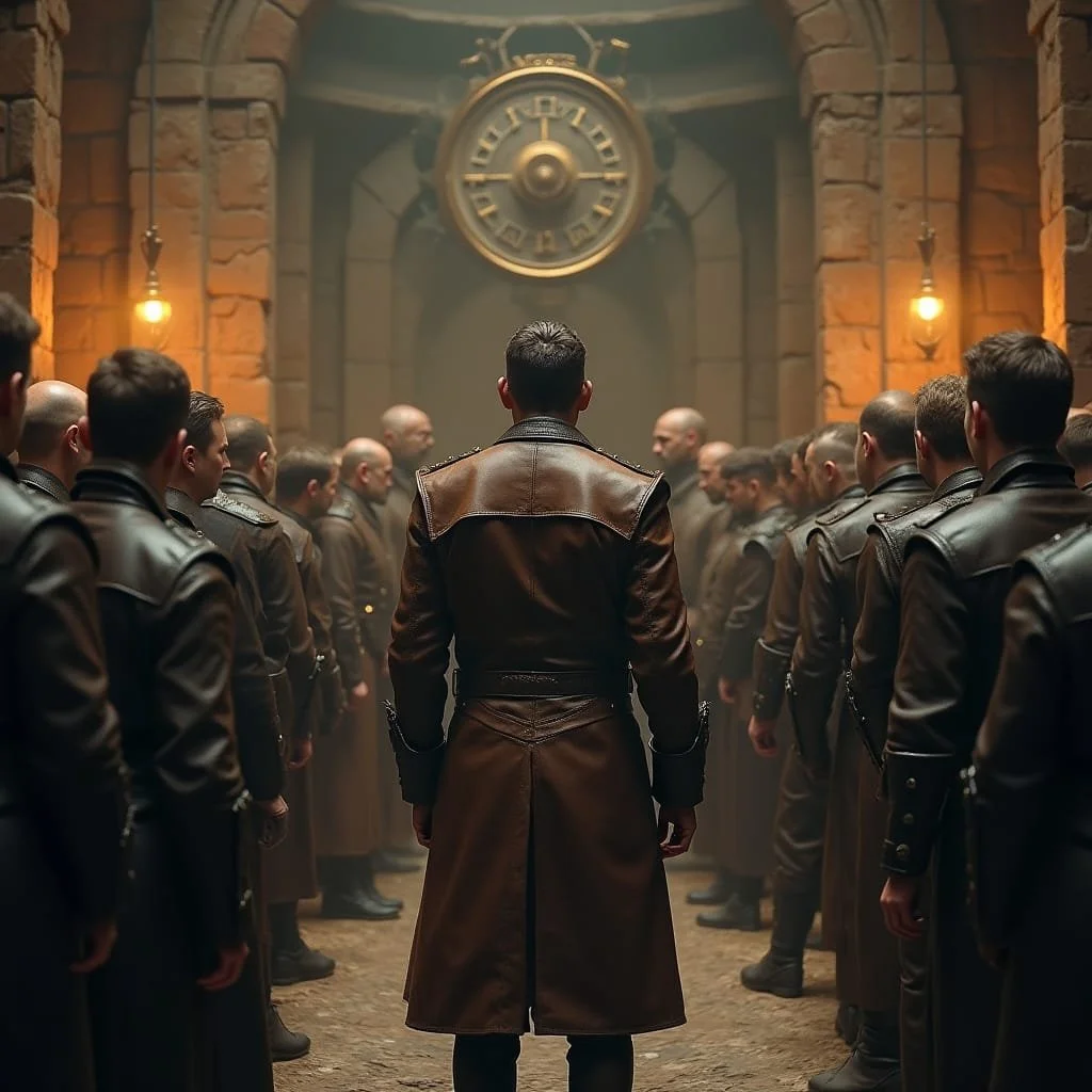 After the booing and throwing with rotten fruit from the balconies Maximilian van Lichtenstein confronts the seniors of the Guild with their passive reaction. He condemns them vehemently, but they take his words with bowed heads.