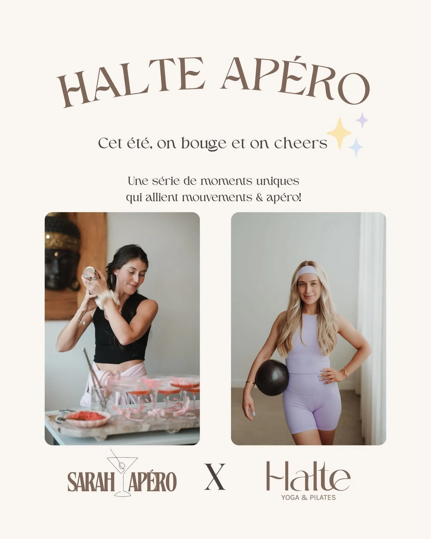 Une amiti&eacute; qui s&rsquo;est construite en Gr&egrave;ce, entre yoga le jour et plusieurs nuits blanches &agrave; jaser, rire et brainstormer!
R&eacute;sultat : un projet qu&rsquo;on avait vraiment h&acirc;te de vous d&eacute;voiler ✨

Halte Yoga