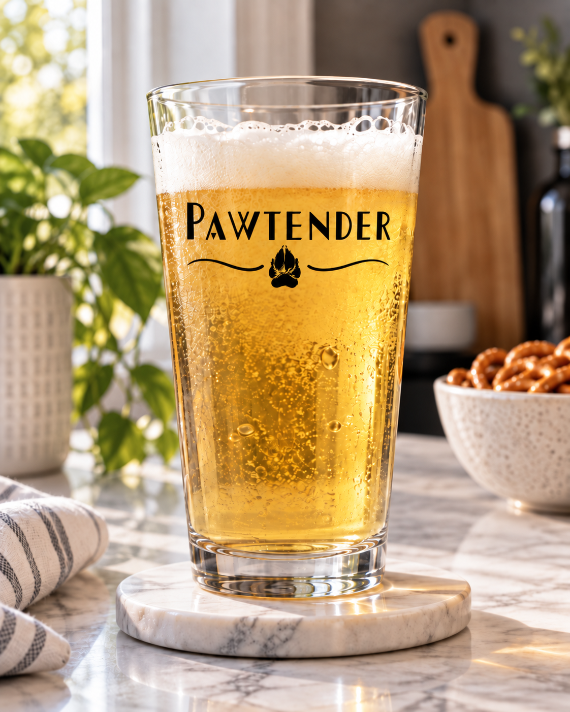 PAWTENDER™ Pint Glass | Sit. Sip. Pour. Dog Barware