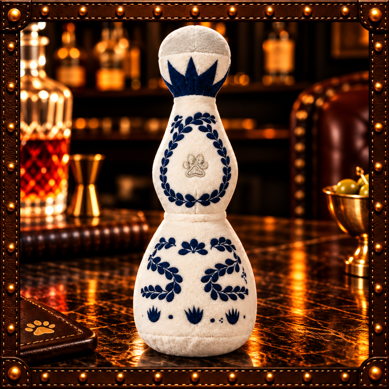 Tequila Bottle Plush Squeaky Dog Toy