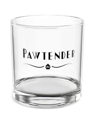 Pawtender Rocks Glass | 10oz Whiskey Glass with Paw Print