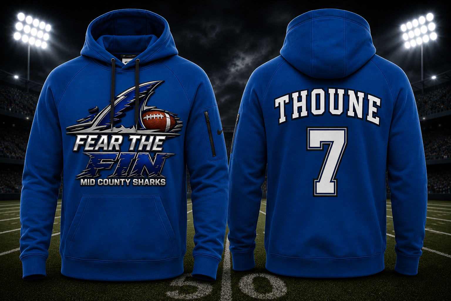 Sharks Nike® Therma-FIT Pocket Hoodie — Fear the Fin