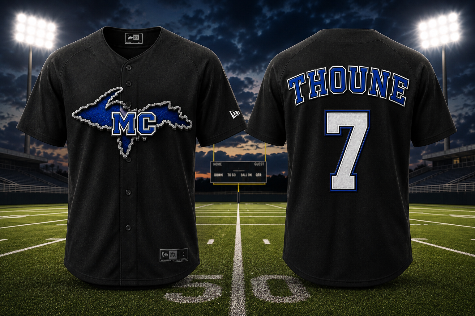 Sharks New Era® Youth Diamond Era Full-Button Jersey — MC/UP