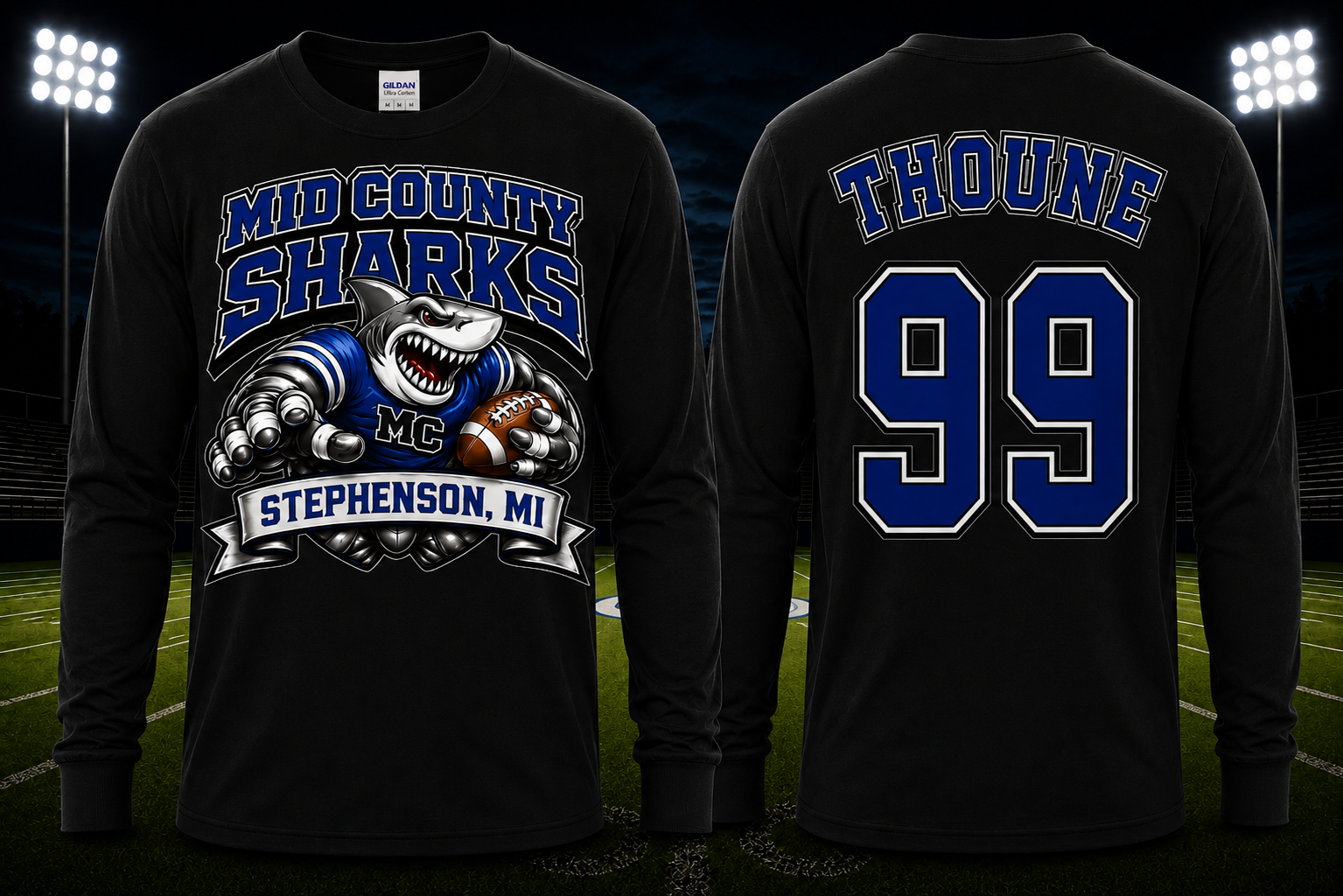 Sharks A4 Cooling Performance Long Sleeve Tee — New Sharks Logo