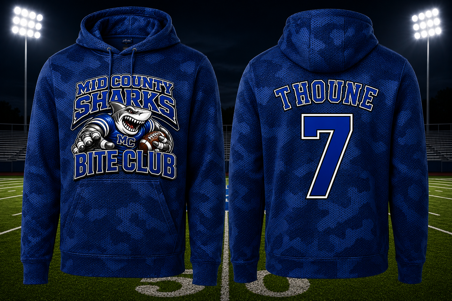 Sharks Sport-Tek® Sport-Wick® CamoHex Fleece Hooded Pullover — Bite Club