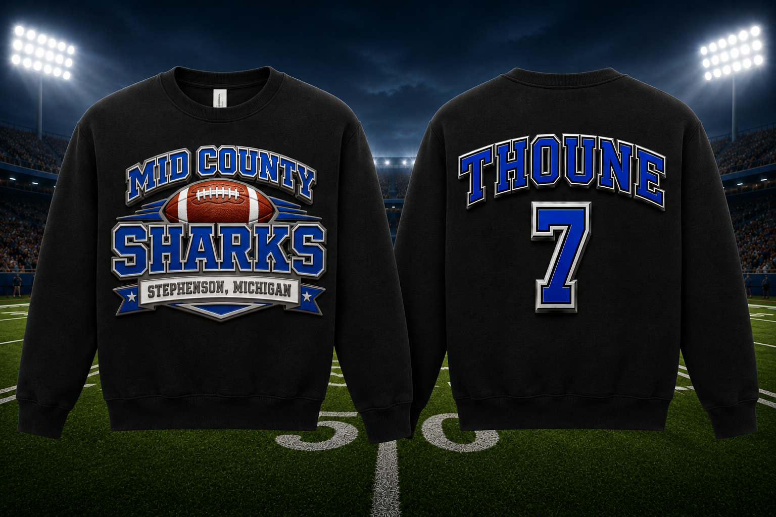 Sharks Bella+Canvas® Sponge Fleece Crewneck — Vintage