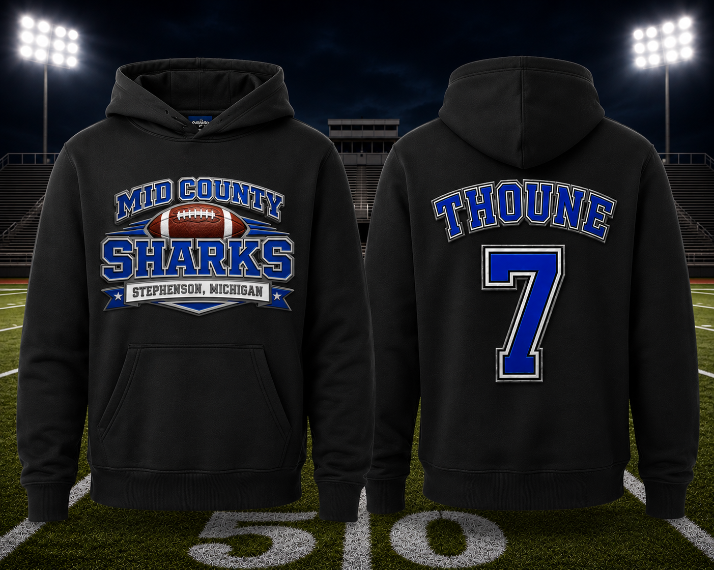 Sharks Sport-Tek® Youth Sport-Wick® Fleece Hooded Pullover — Vintage
