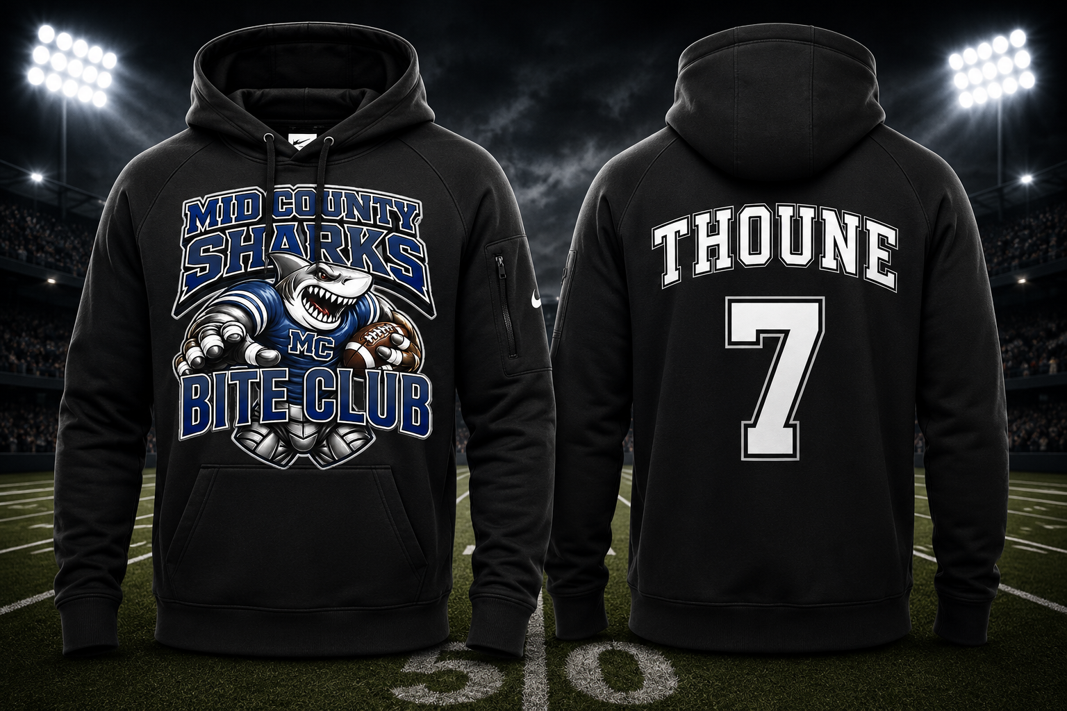 Sharks Nike® Therma-FIT Pocket Hoodie — Bite Club