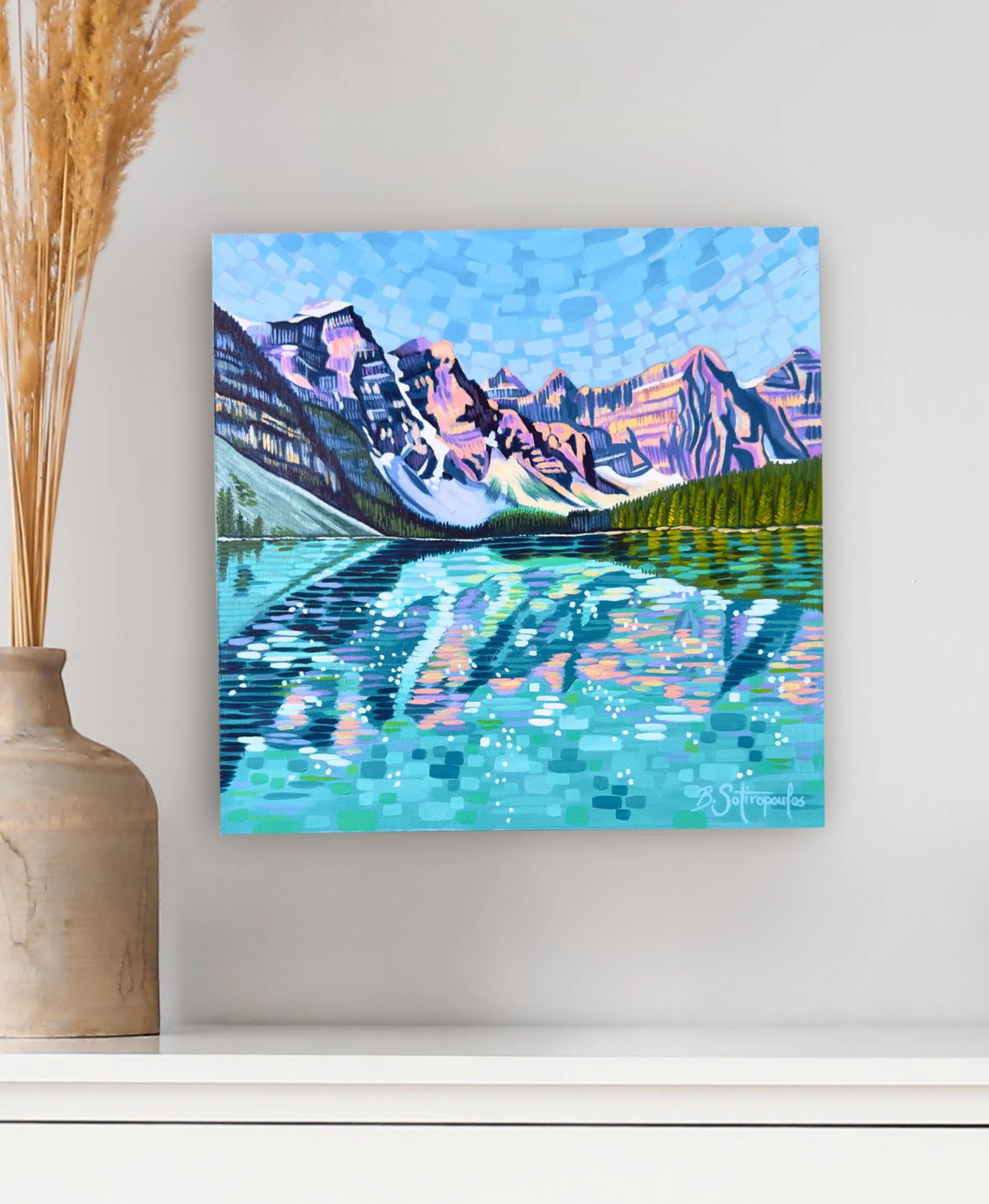 Reflections On Moraine Lake - 12x12 Inches-  ORIGINAL SOLD