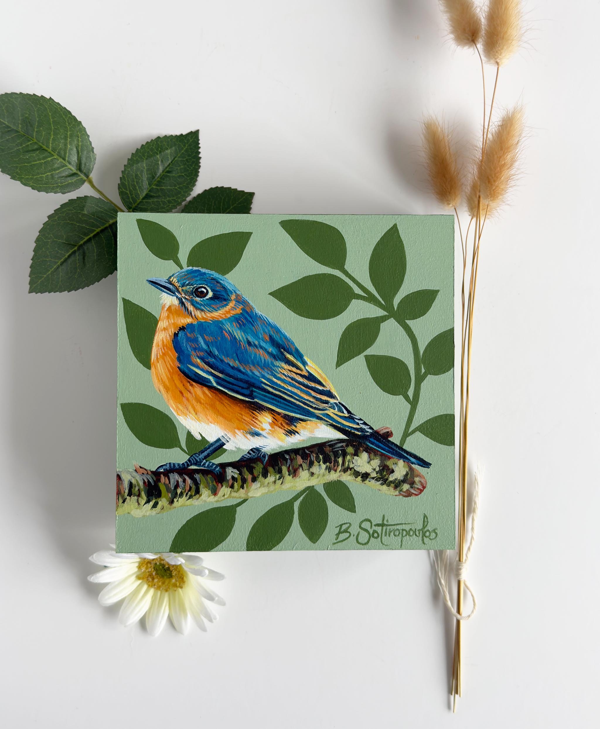 Cerulean Joy - 6x6 inch Acrylic on Birch Panel