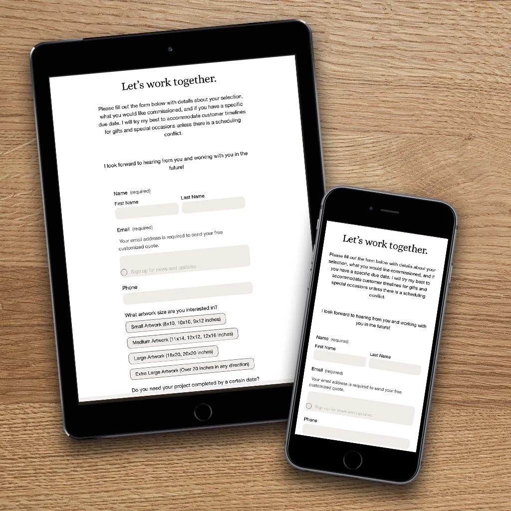Multiple images of a smiling Shiba Inu dog with a black collar and a tag that says "Fuji," set against a gray background and arranged on a marble surface.