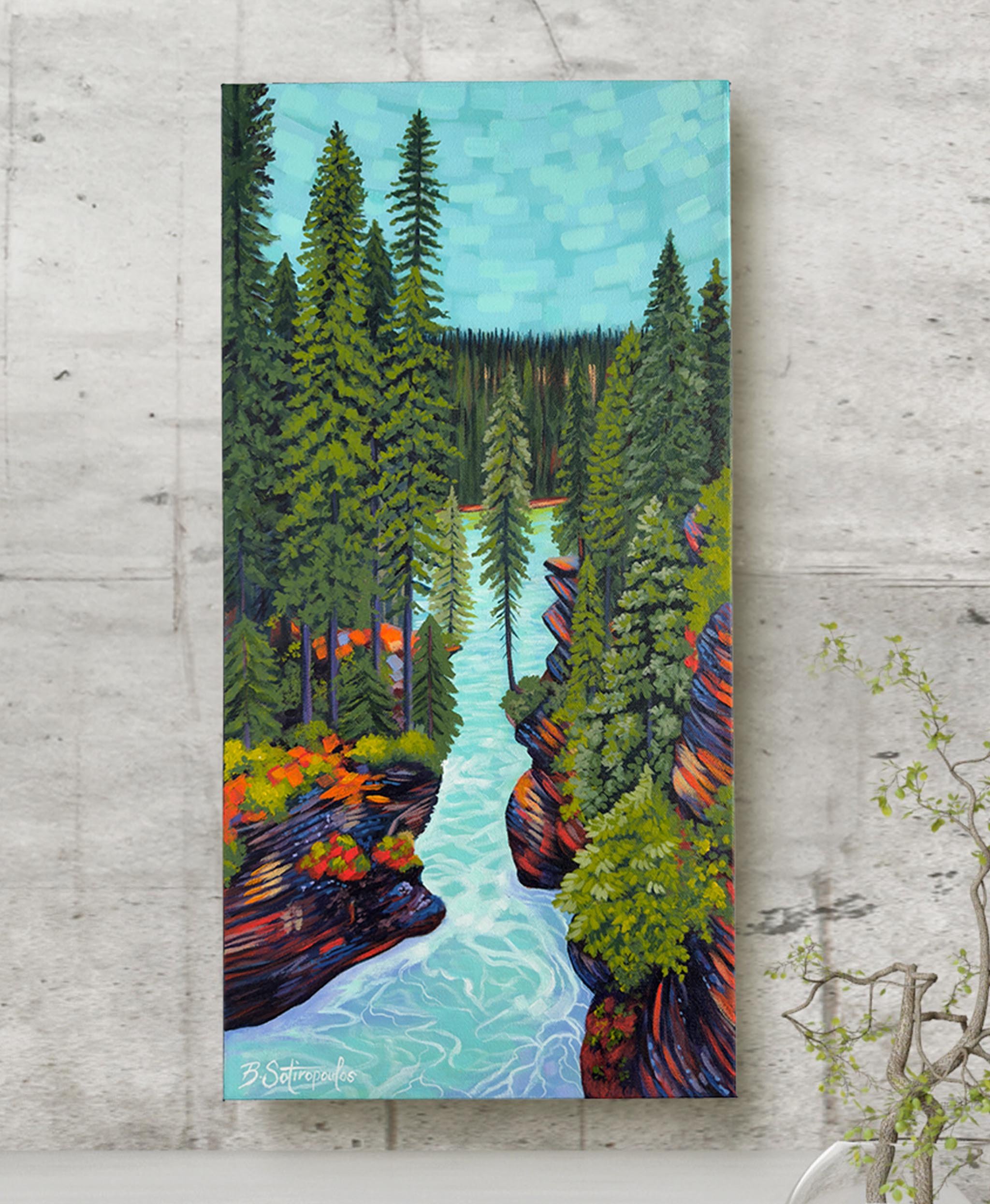 It's There Between The Trees - 12x 24 inches