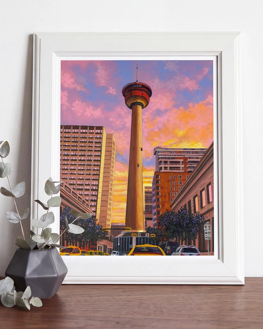Sunset Glow On The Calgary Tower Print
