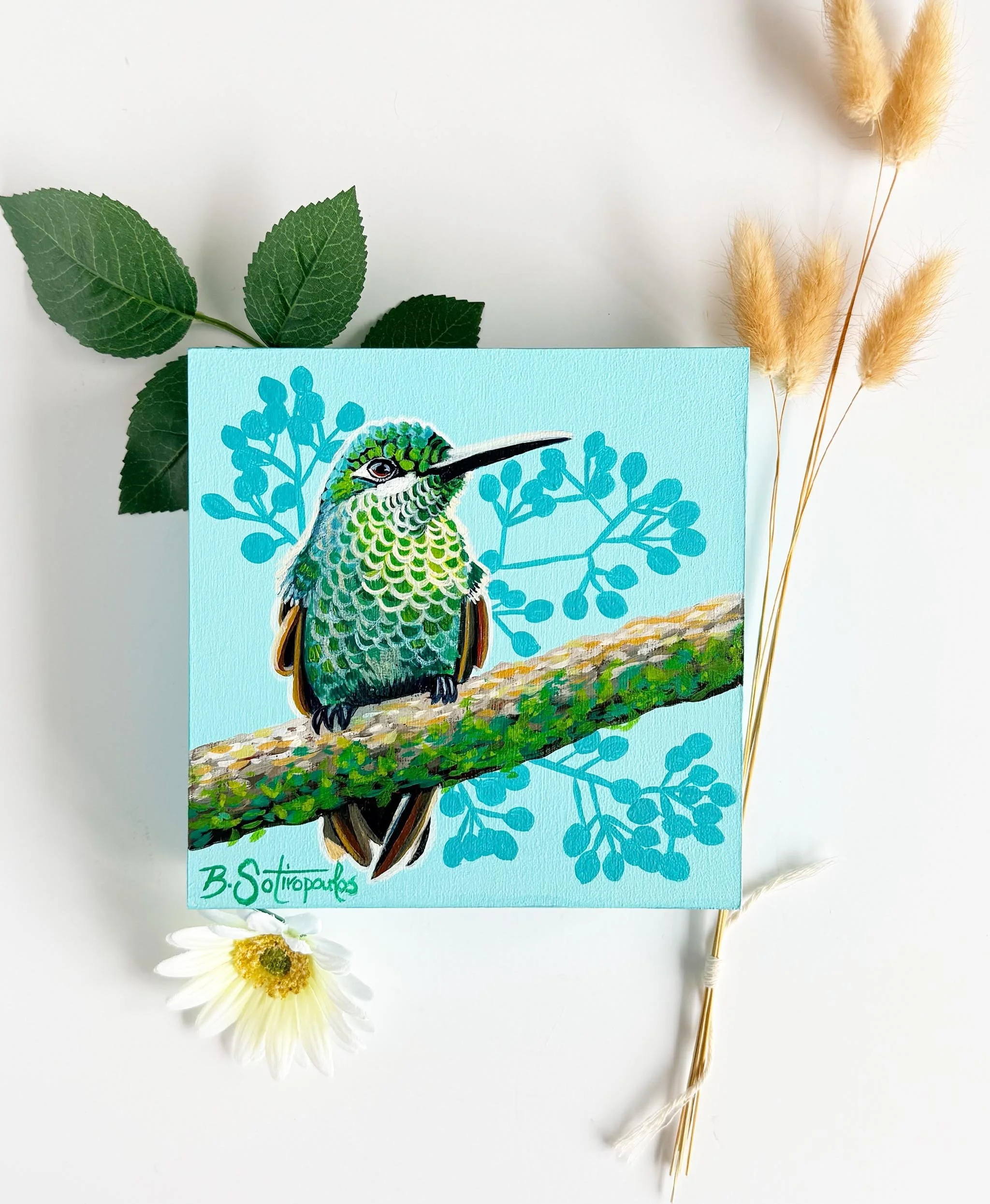 Tourmaline - 6x6 inch Acrylic on Birch Panel